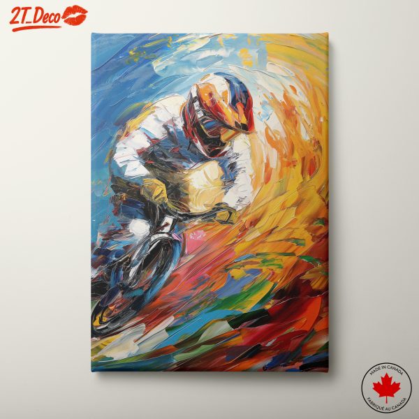 Dynamic Motorsport Athlete in Vivid Colors
