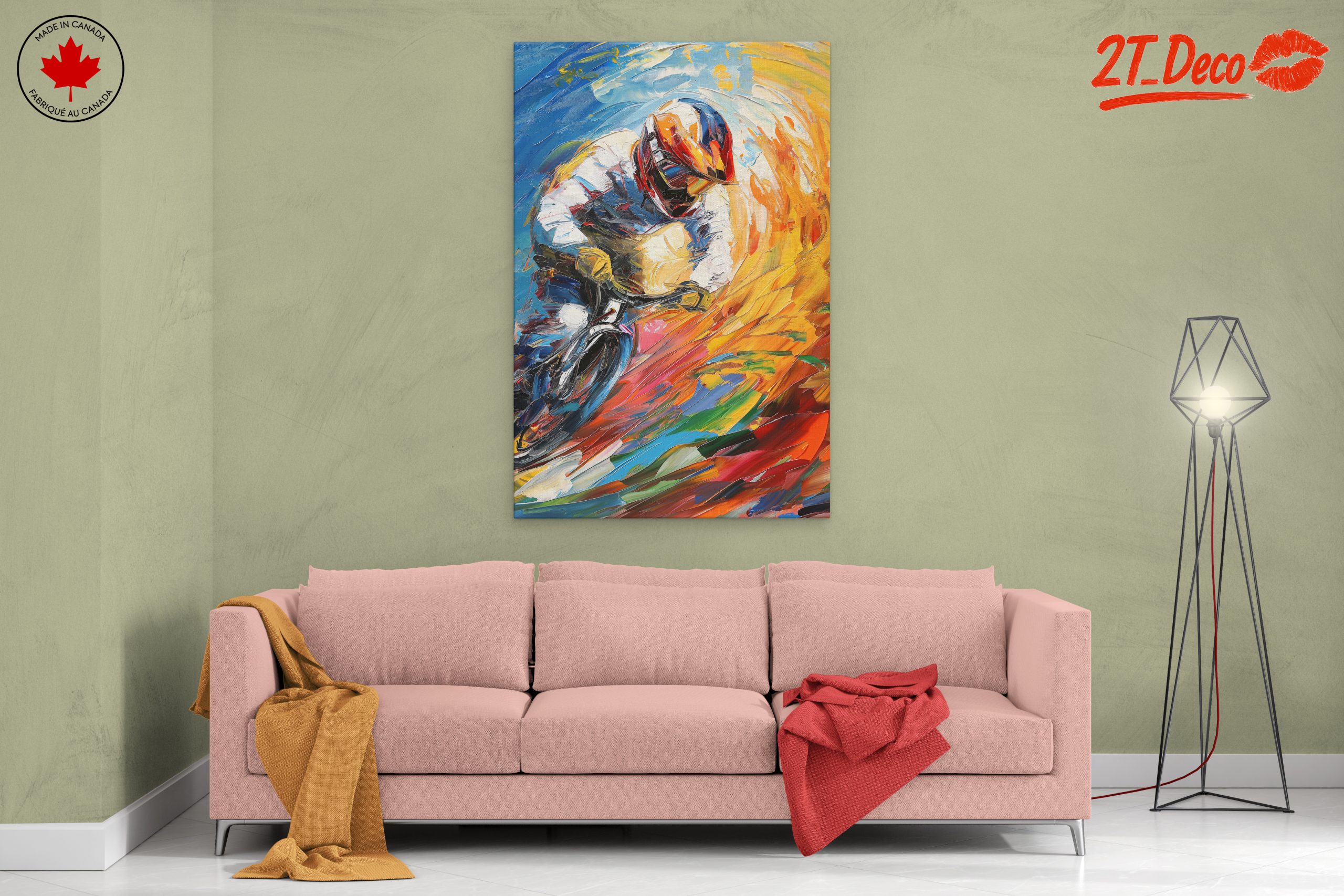 Dynamic Motorsport Athlete in Vivid Colors - Image 2