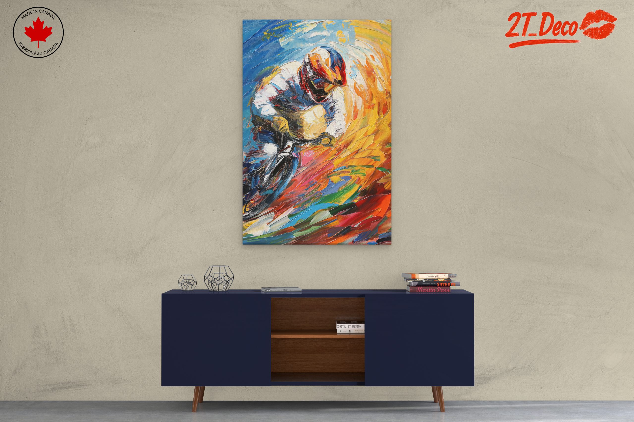 Dynamic Motorsport Athlete in Vivid Colors - Image 3