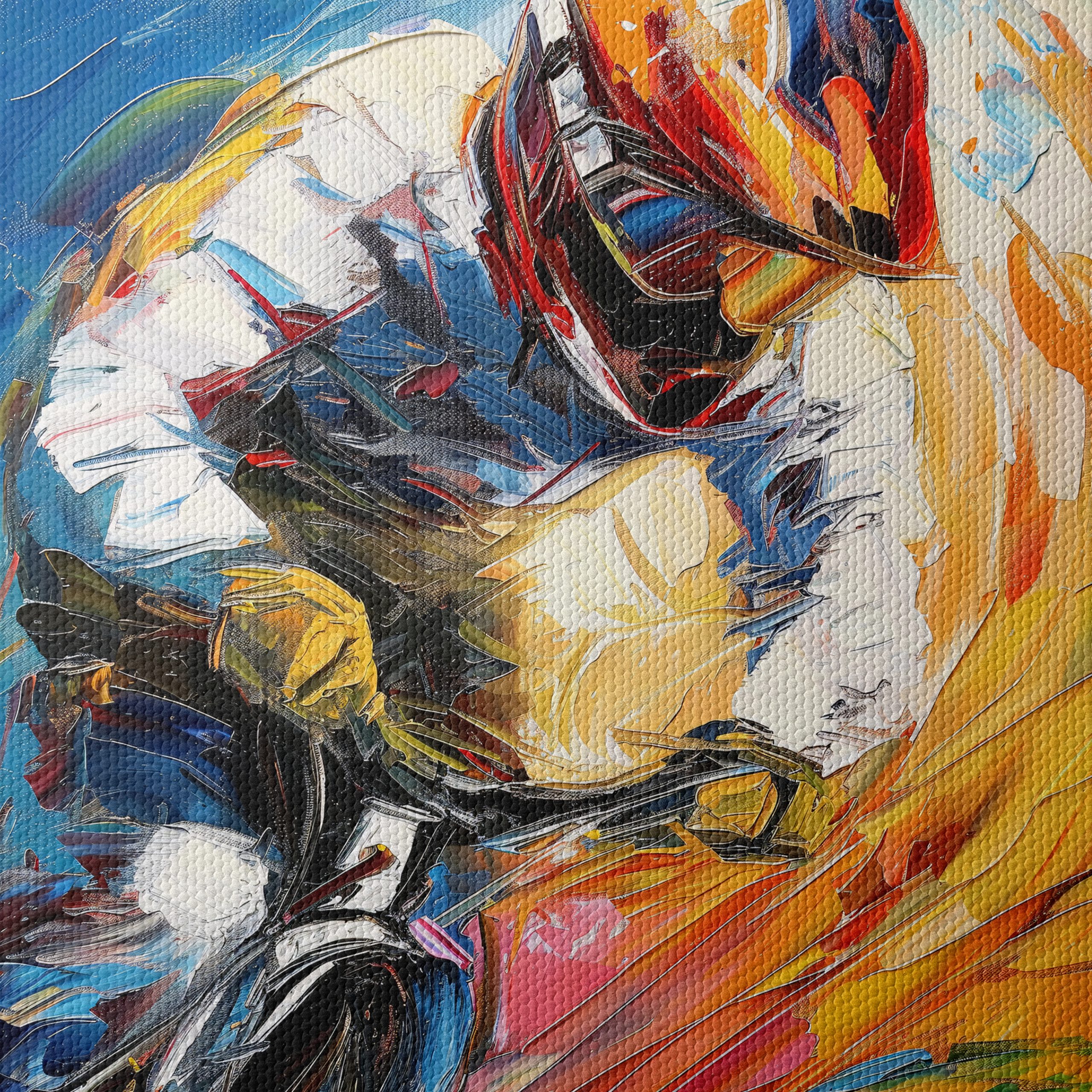 Dynamic Motorsport Athlete in Vivid Colors - Image 4