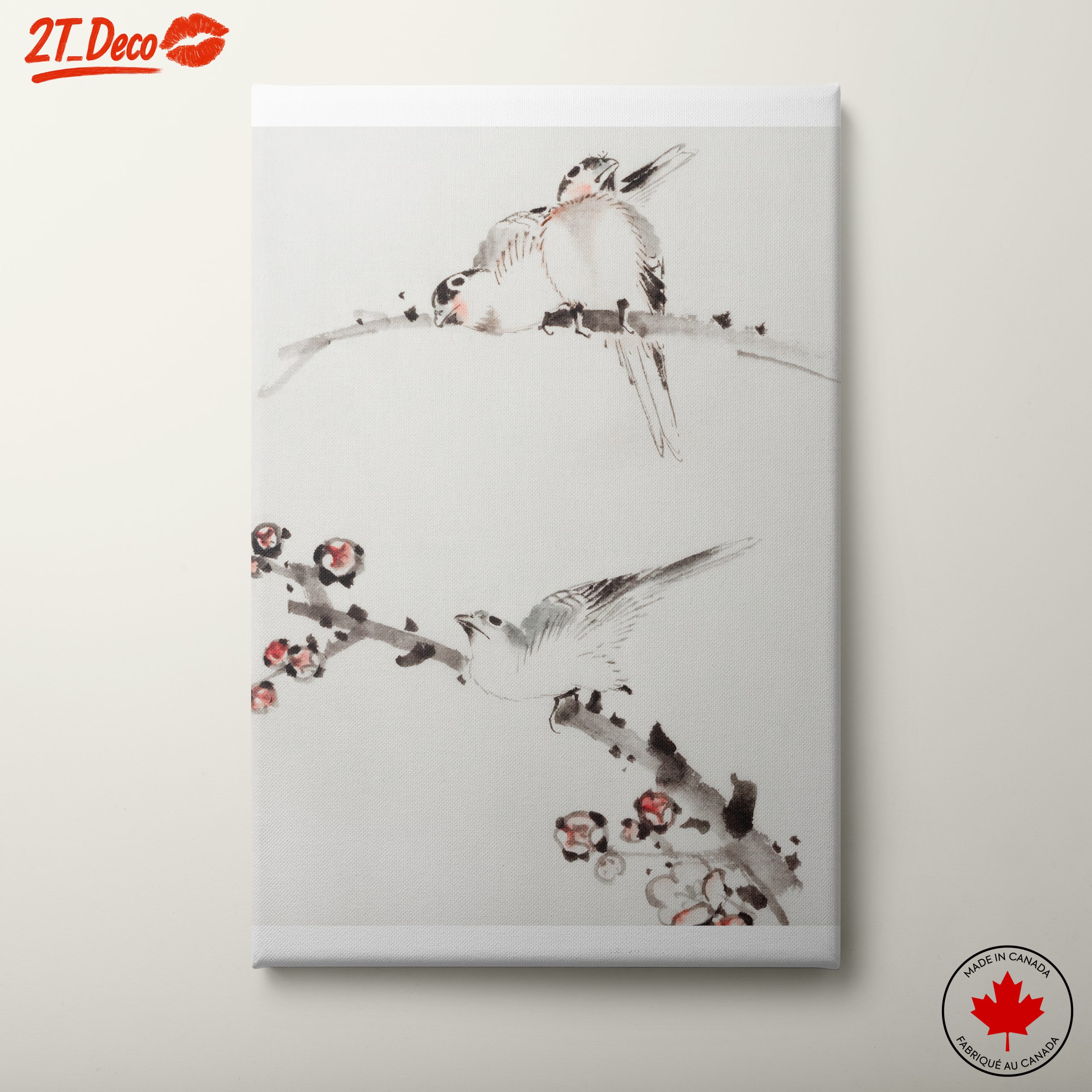 Elegant Bird and Blossom Watercolor Art