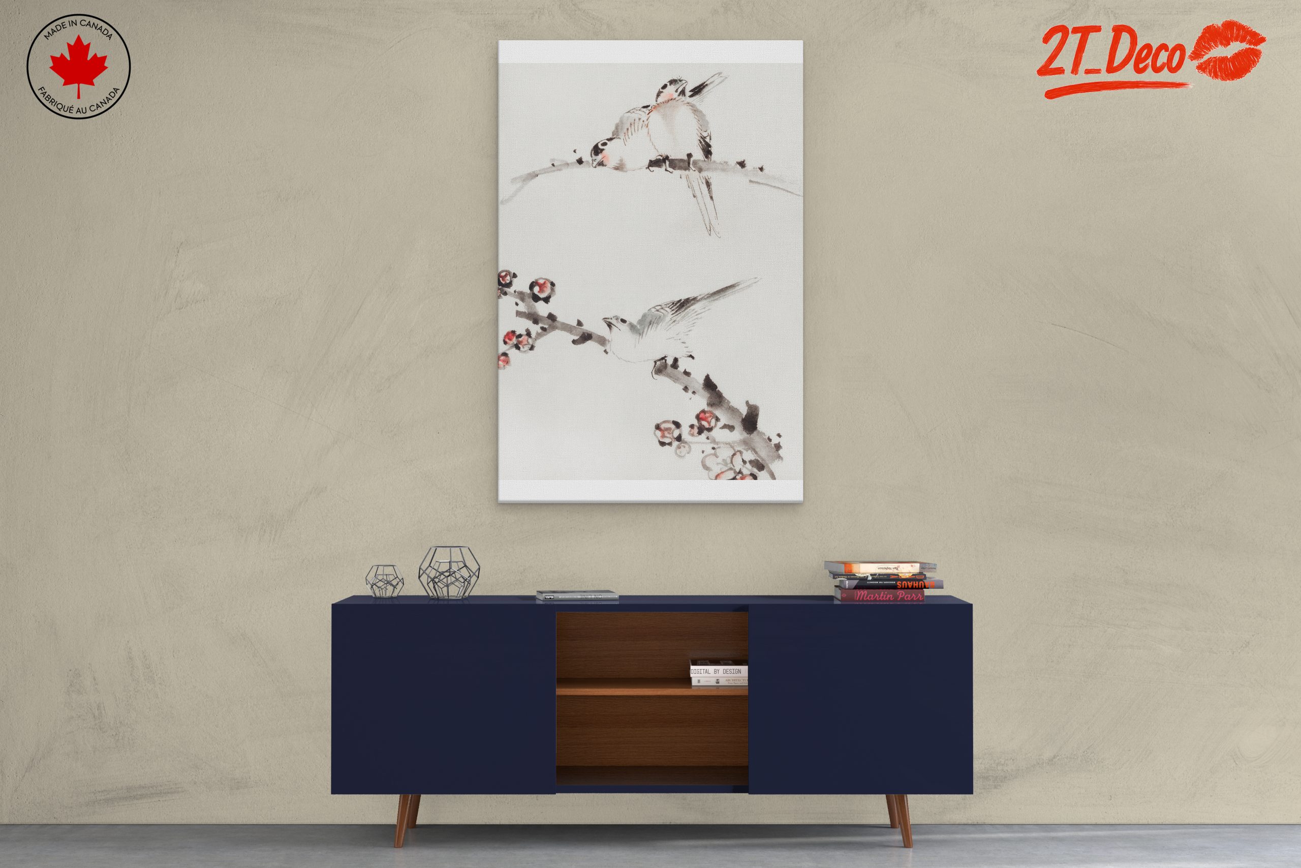 Elegant Bird and Blossom Watercolor Art - Image 3