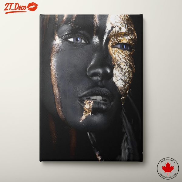 Striking Afro Art with Gold Accents 7