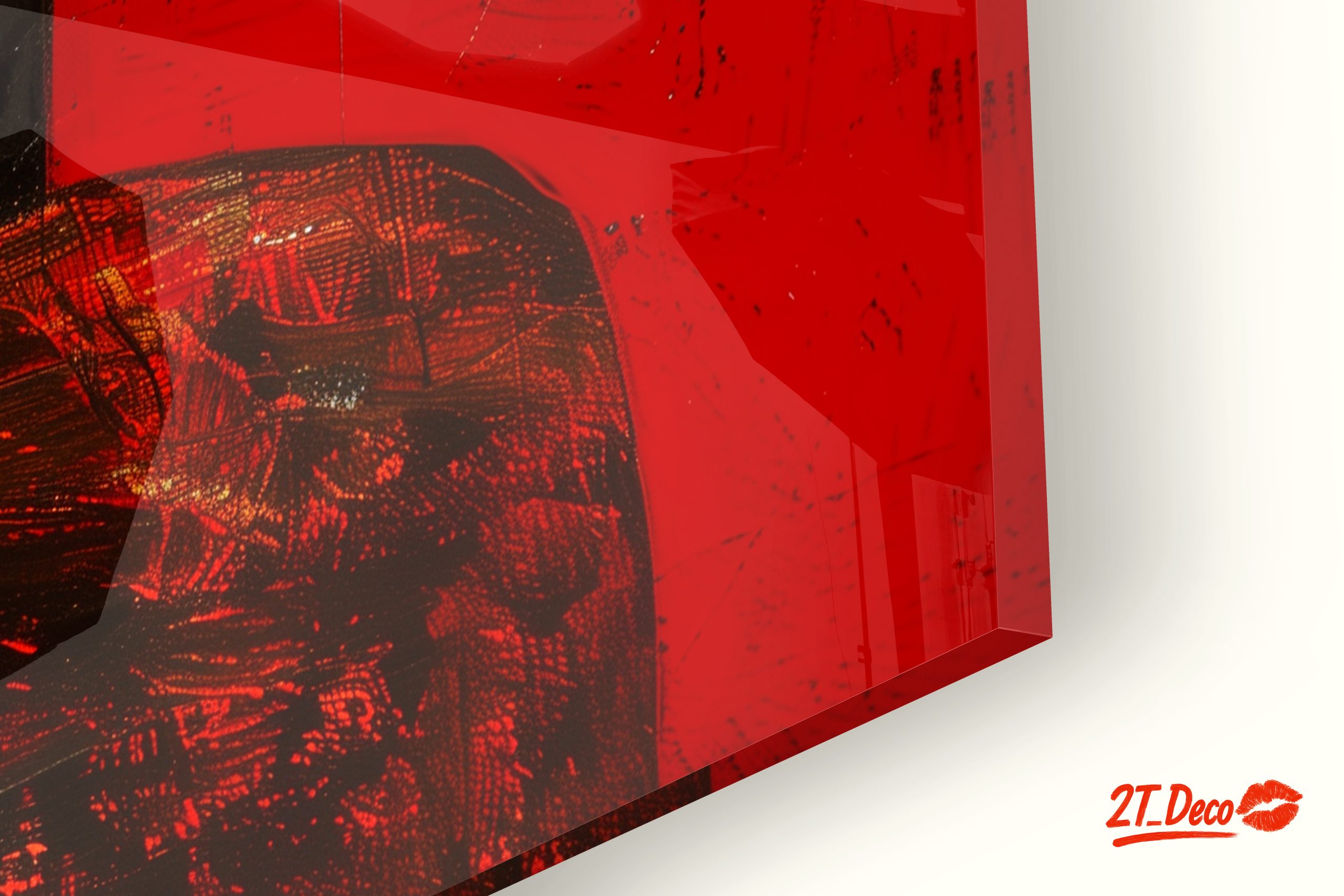 Stylized Afro Art Portrait on Red Background - Image 9