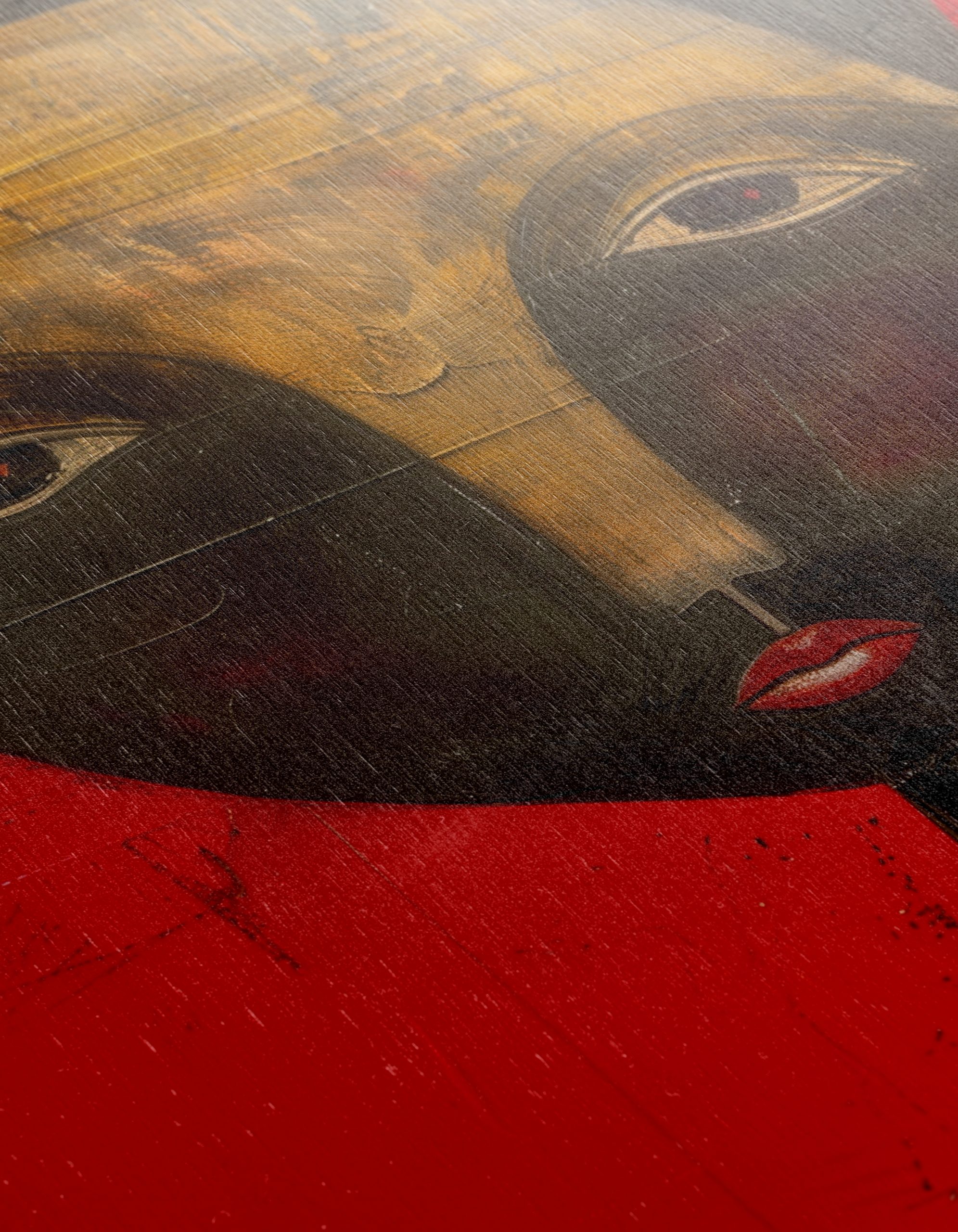 Stylized Afro Art Portrait on Red Background - Image 12
