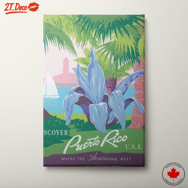 Discover Puerto Rico Vintage Travel Poster