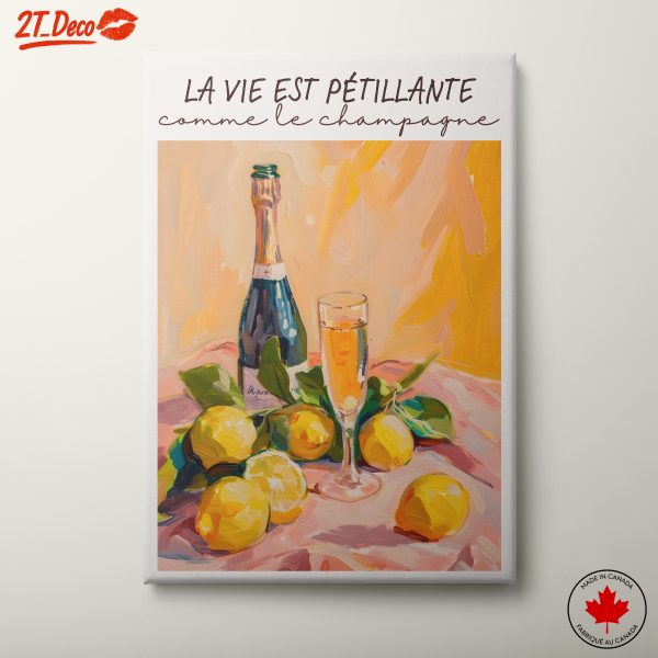 Vibrant Citrus Still Life with Champagne