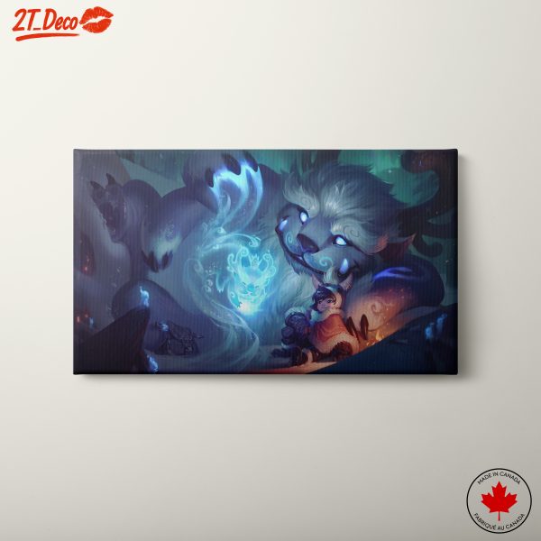 Fantasy Creature and Child in Snowy Landscape