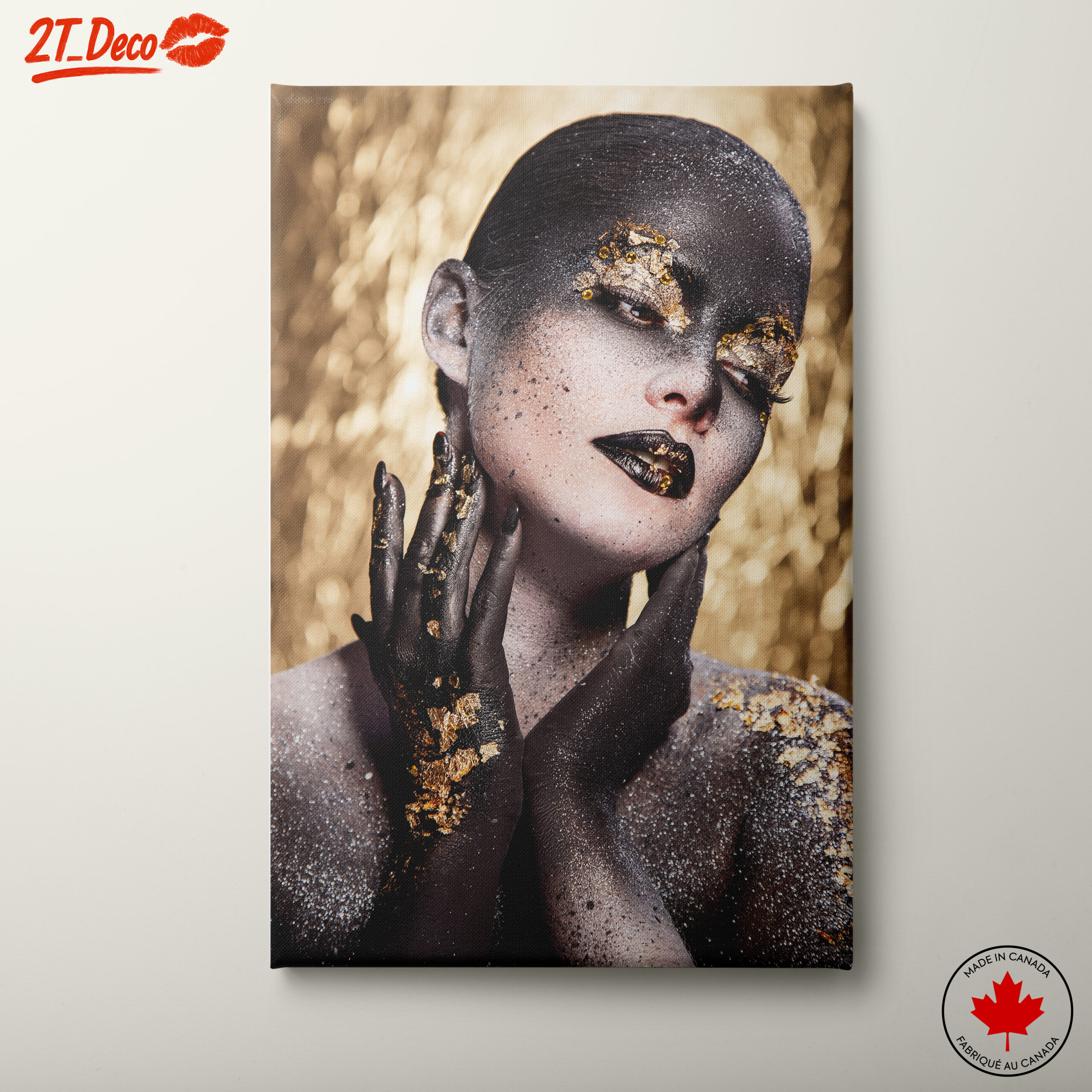 Glamorous Afro Art with Gold