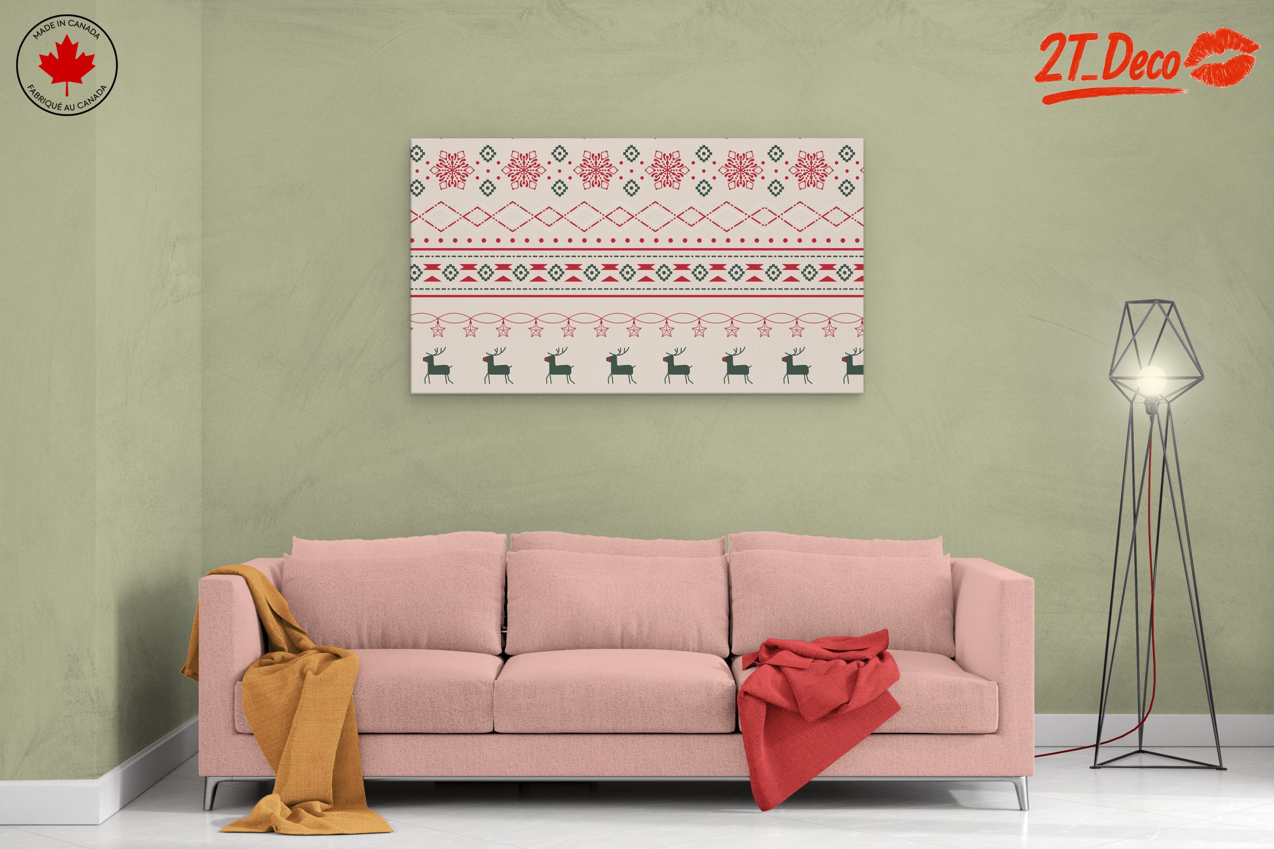 Christmas Pattern with Reindeer and Snowflakes - Image 2