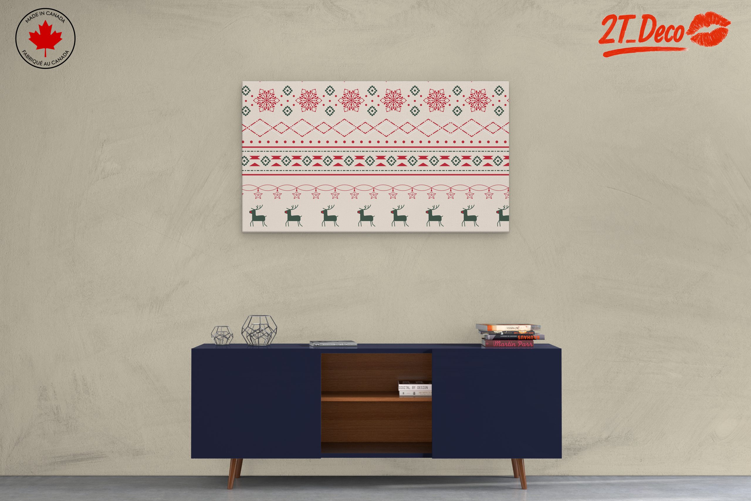 Christmas Pattern with Reindeer and Snowflakes - Image 3