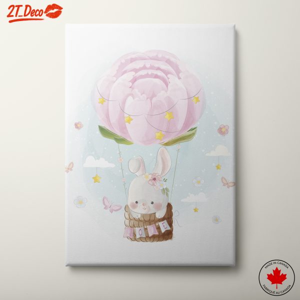 Whimsical Rabbit and Flower Balloon Art