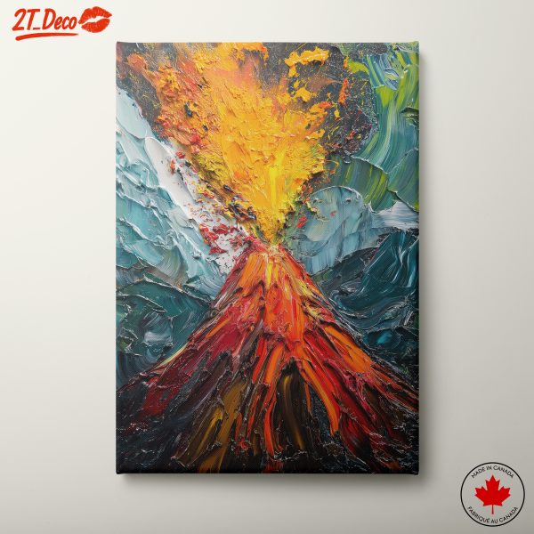 Erupting Volcano Abstract Landscape Art