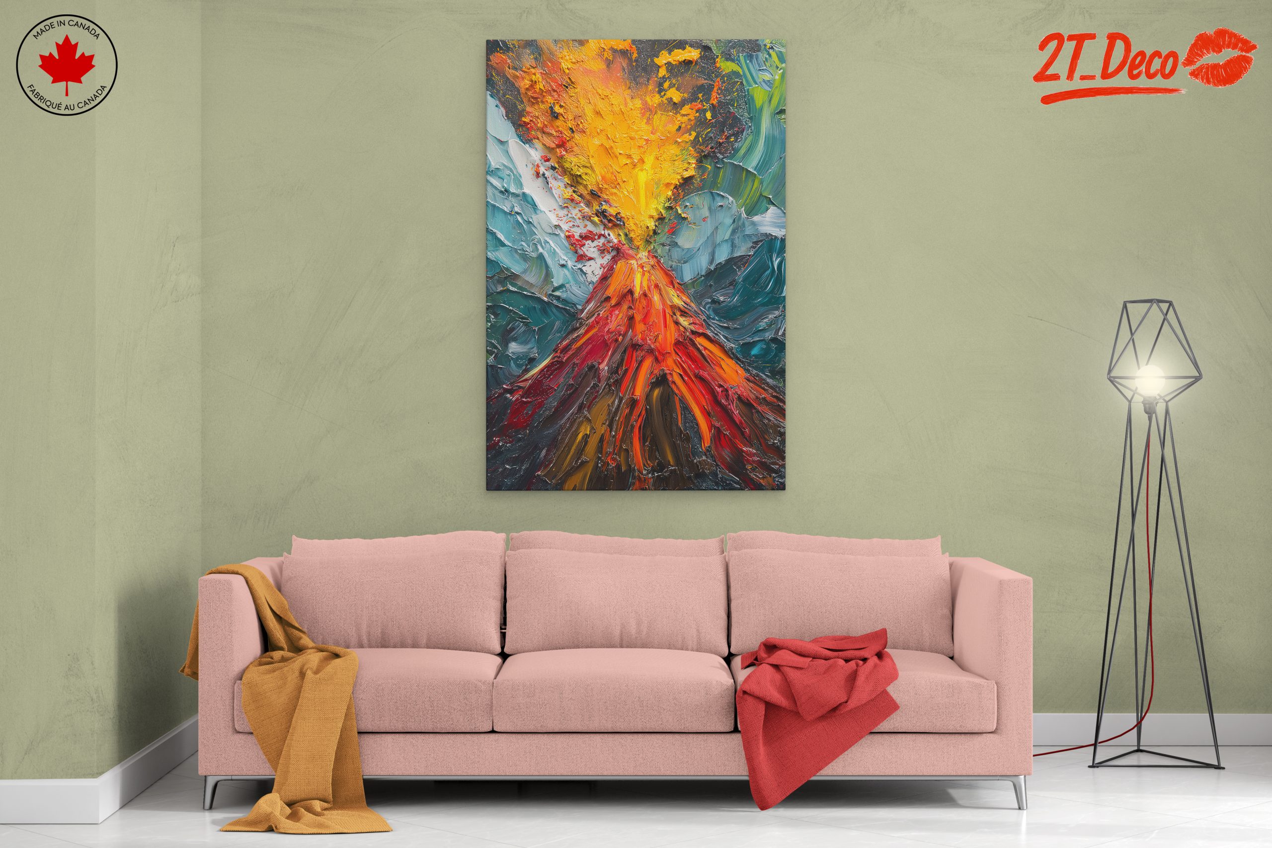 Erupting Volcano Abstract Landscape Art - Image 2