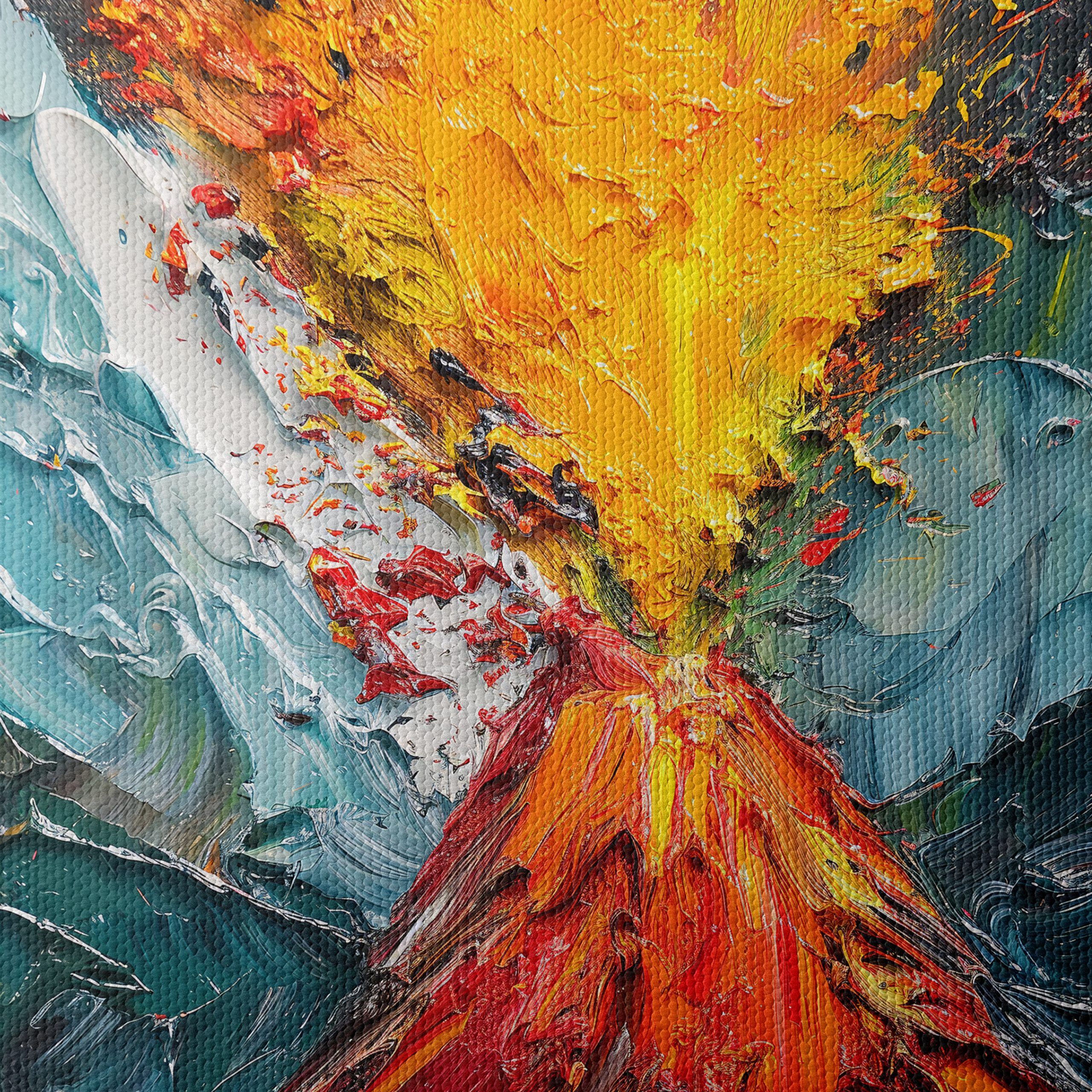 Erupting Volcano Abstract Landscape Art - Image 4