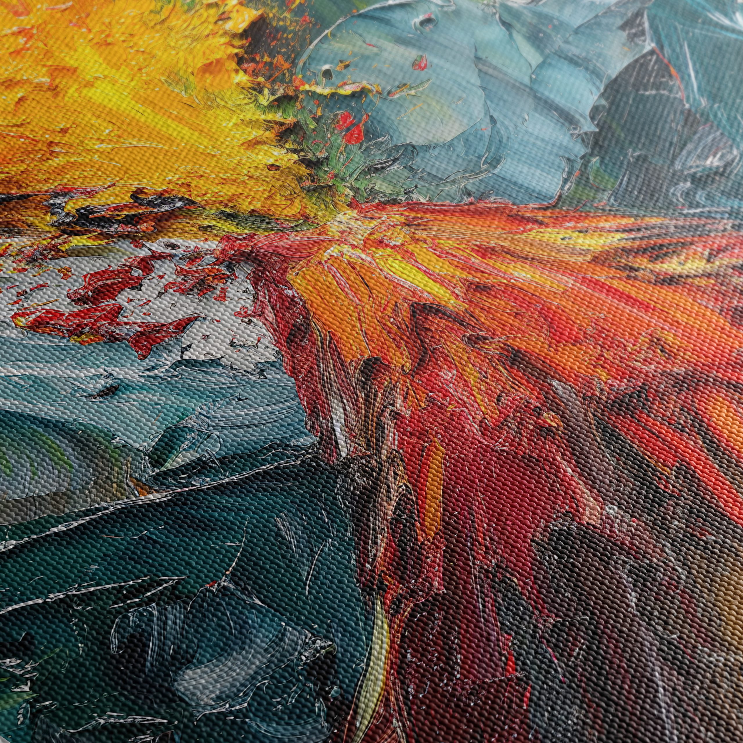 Erupting Volcano Abstract Landscape Art - Image 5