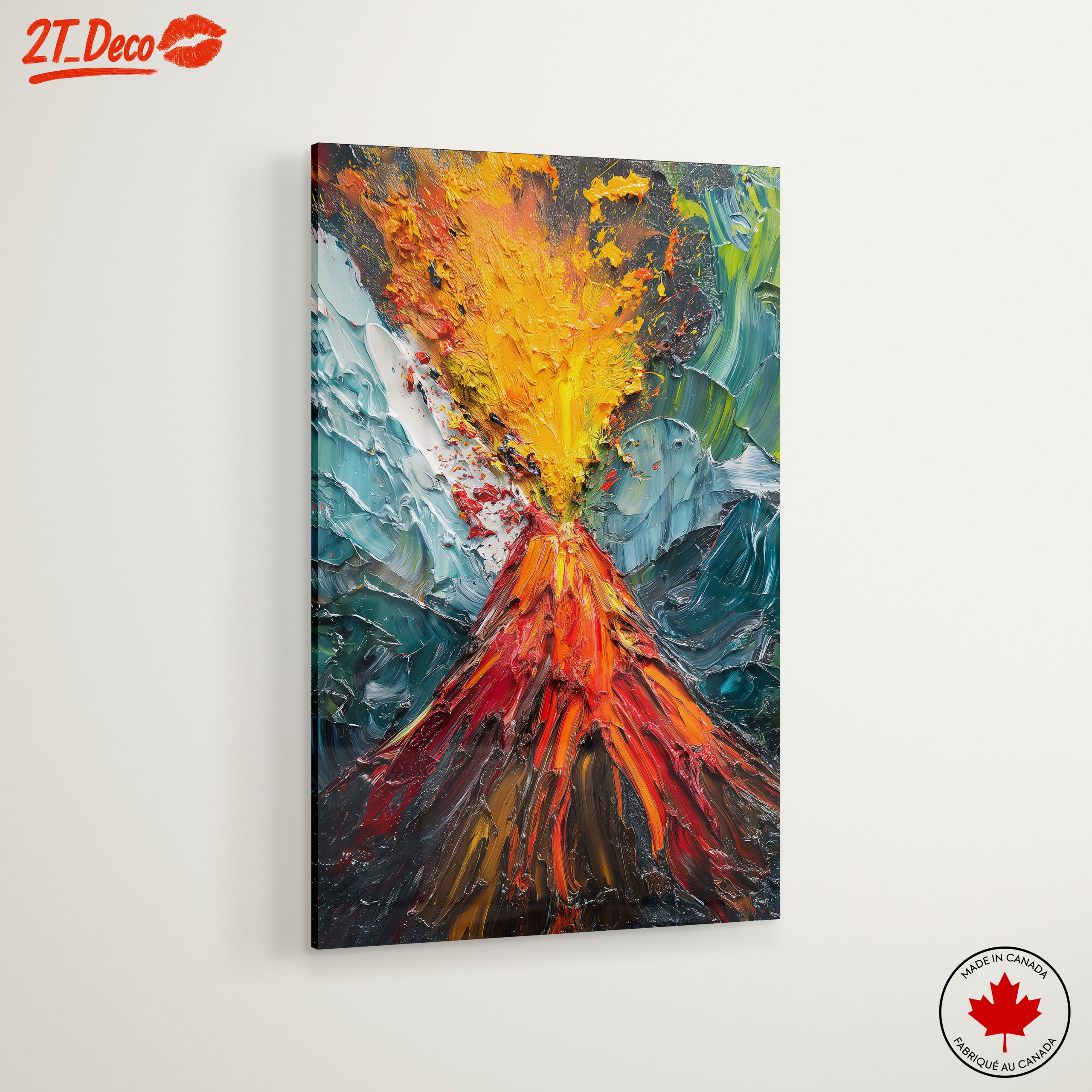 Erupting Volcano Abstract Landscape Art - Image 6