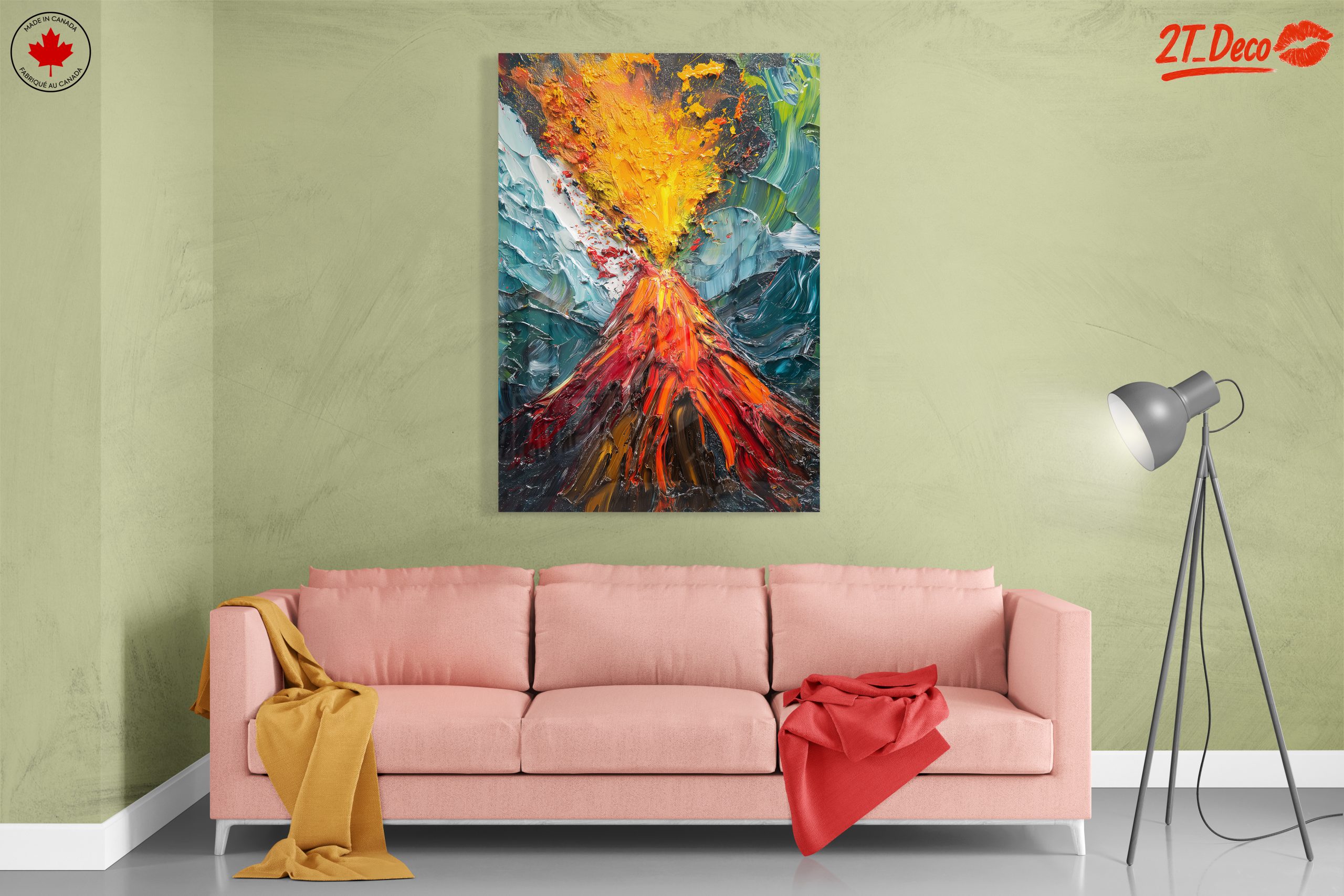 Erupting Volcano Abstract Landscape Art - Image 7