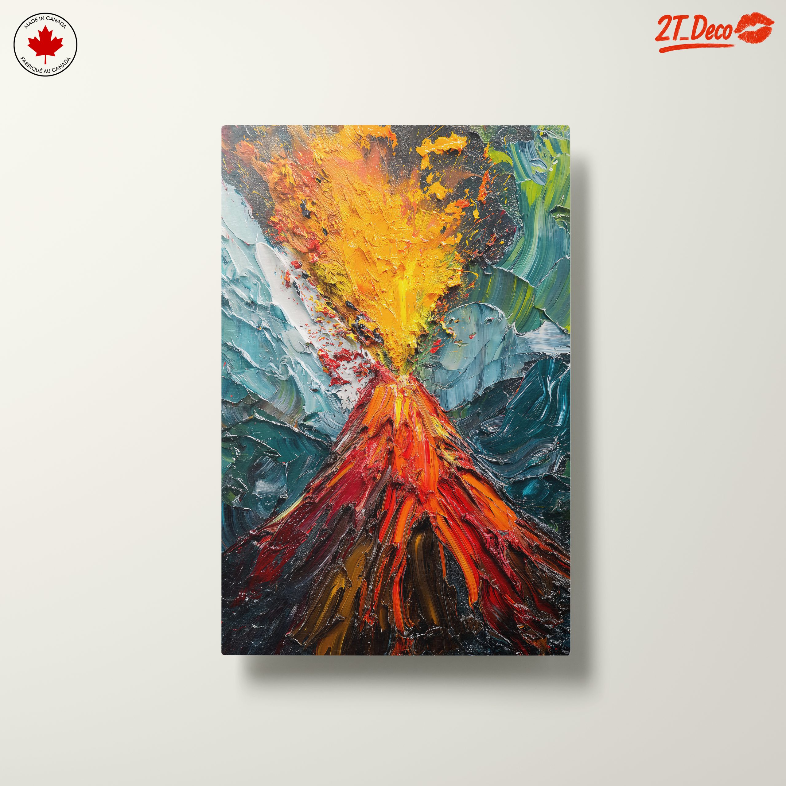 Erupting Volcano Abstract Landscape Art - Image 10
