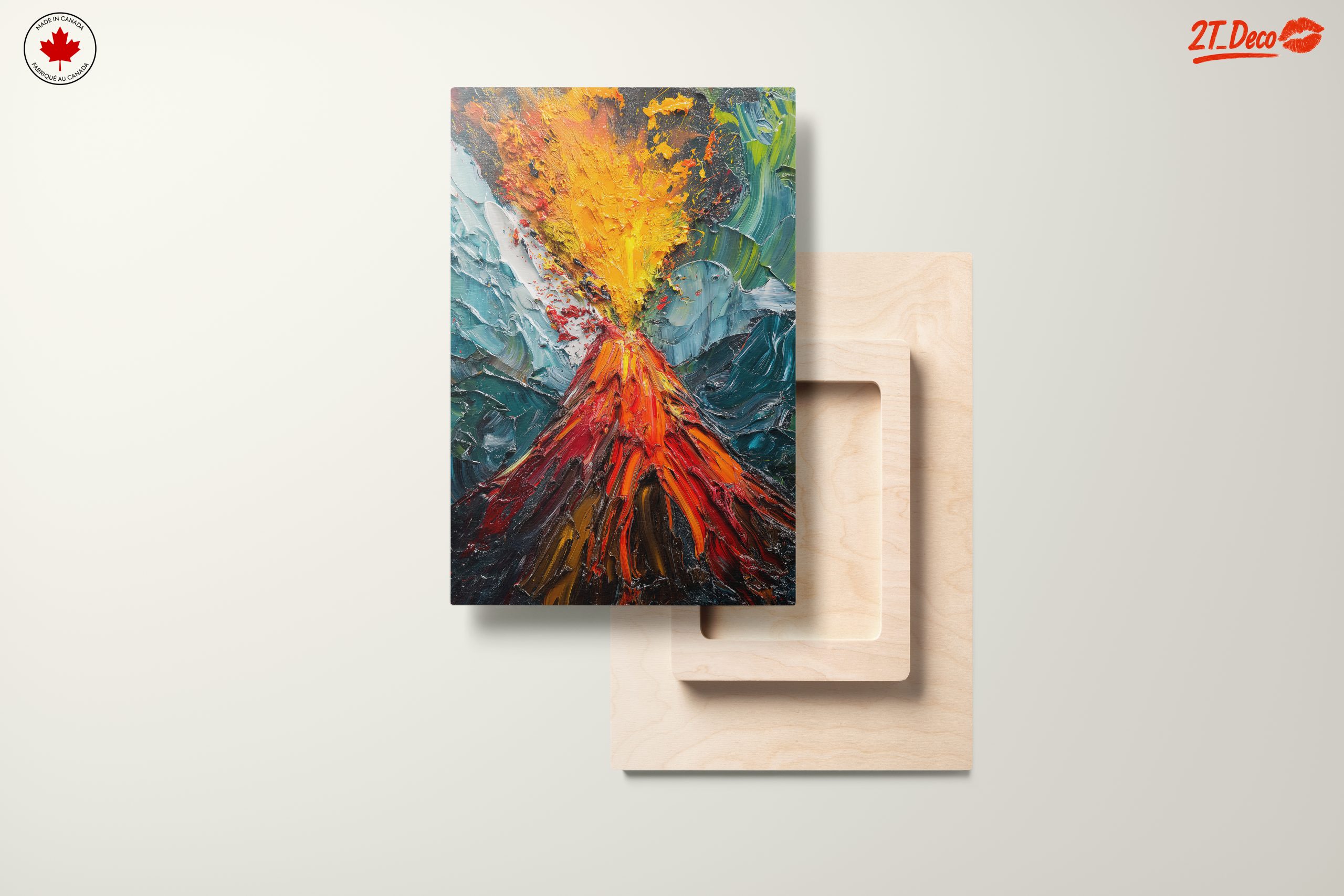 Erupting Volcano Abstract Landscape Art - Image 11