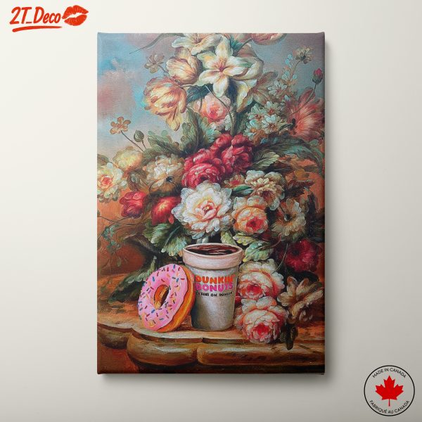 Delicious Food Still Life with Coffee and Flowers