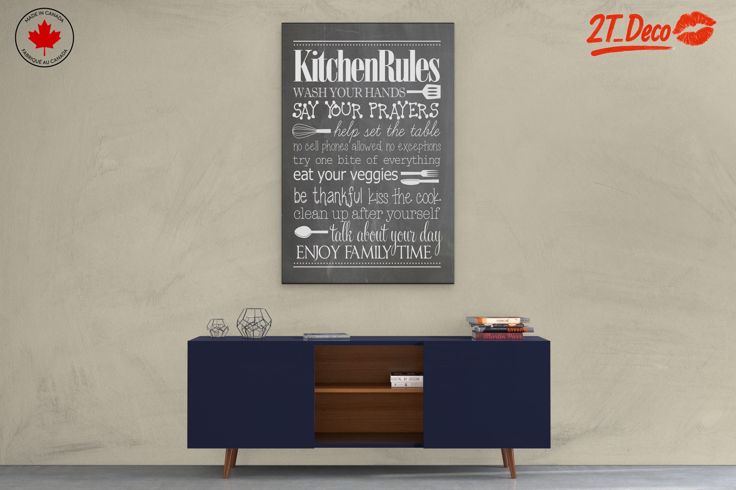 Kitchen Rules Inspirational Art for Home Decor - Image 3