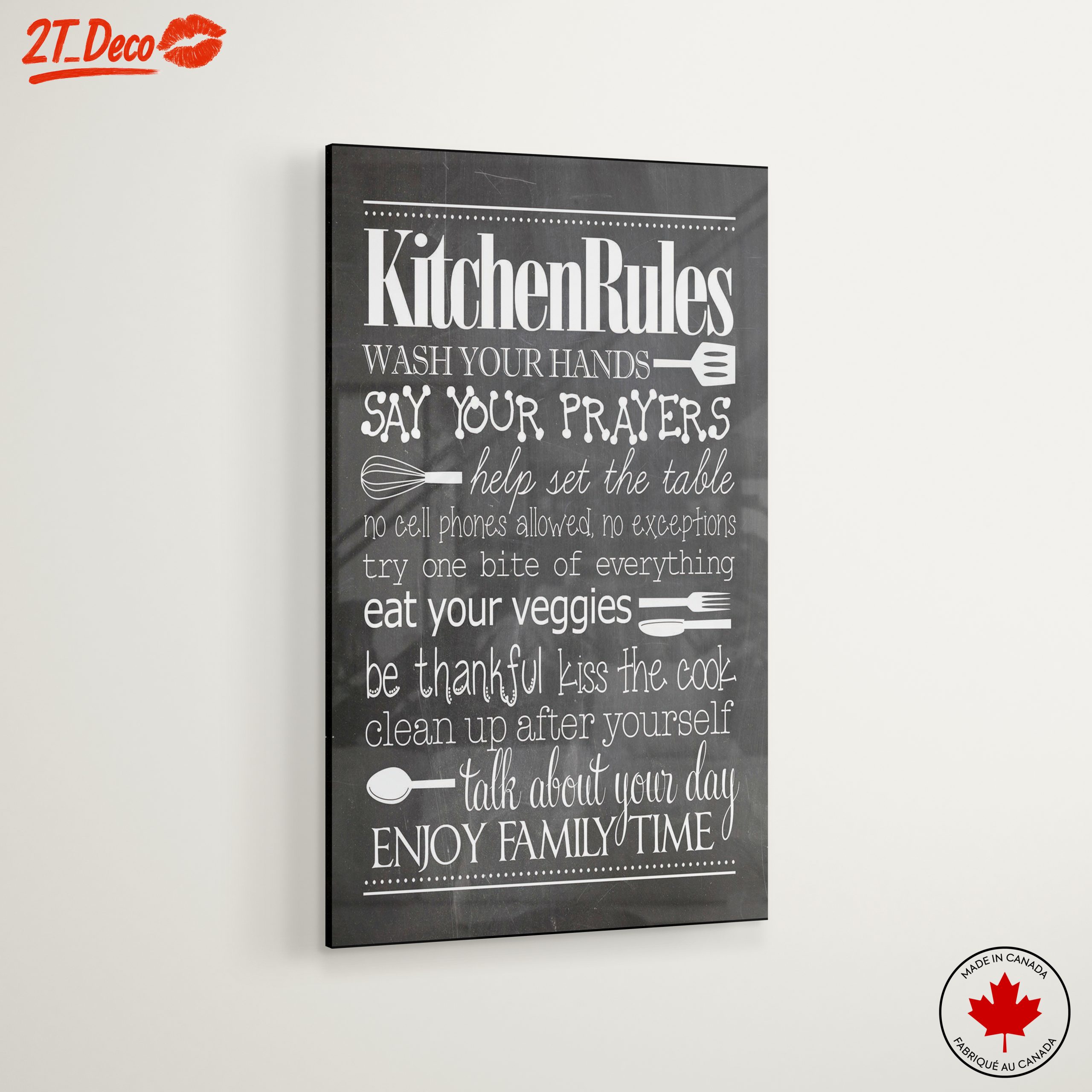 Kitchen Rules Inspirational Art for Home Decor - Image 6