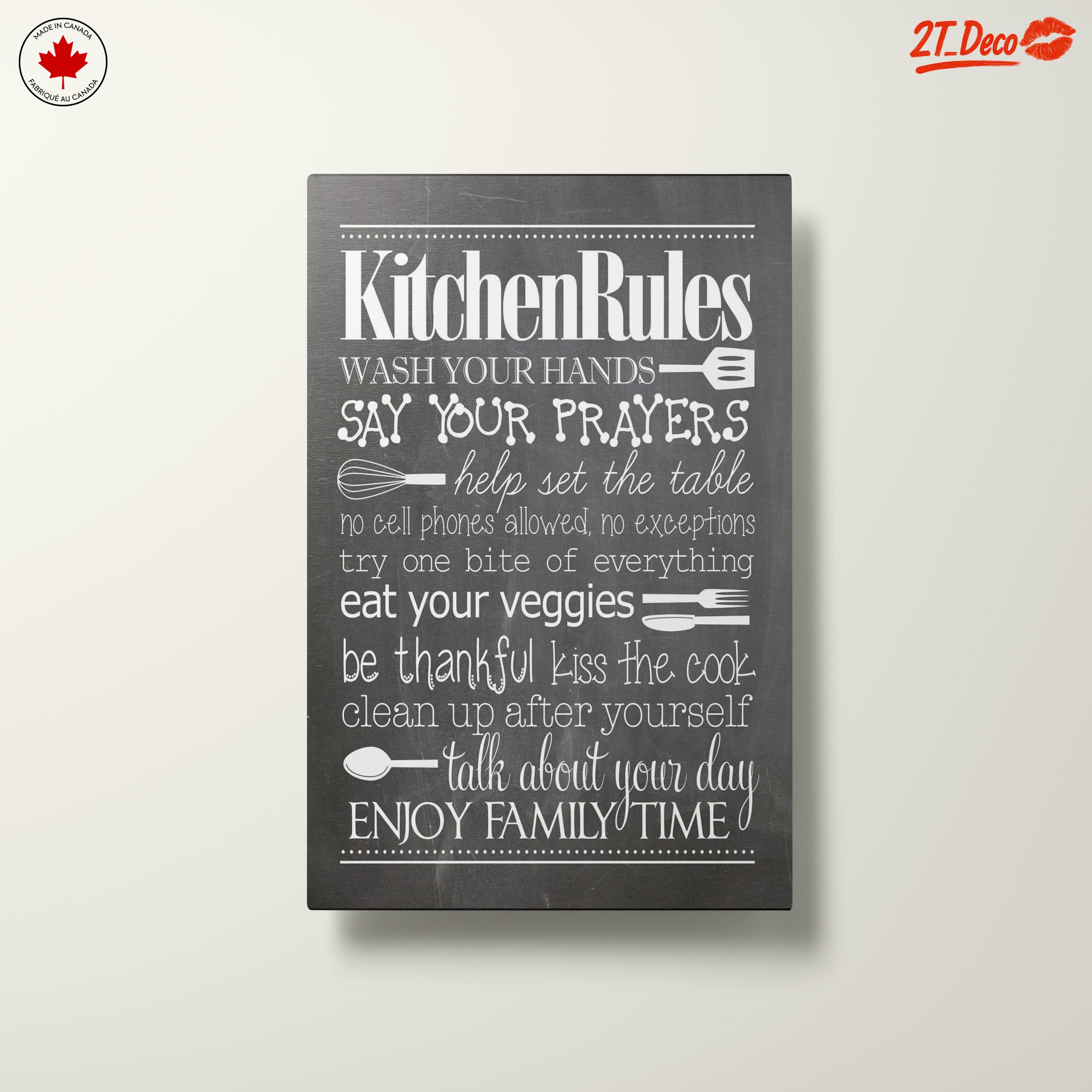Kitchen Rules Inspirational Art for Home Decor - Image 10