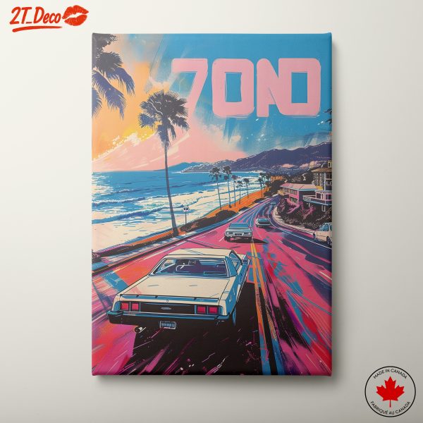 Retro Coastal Road Art