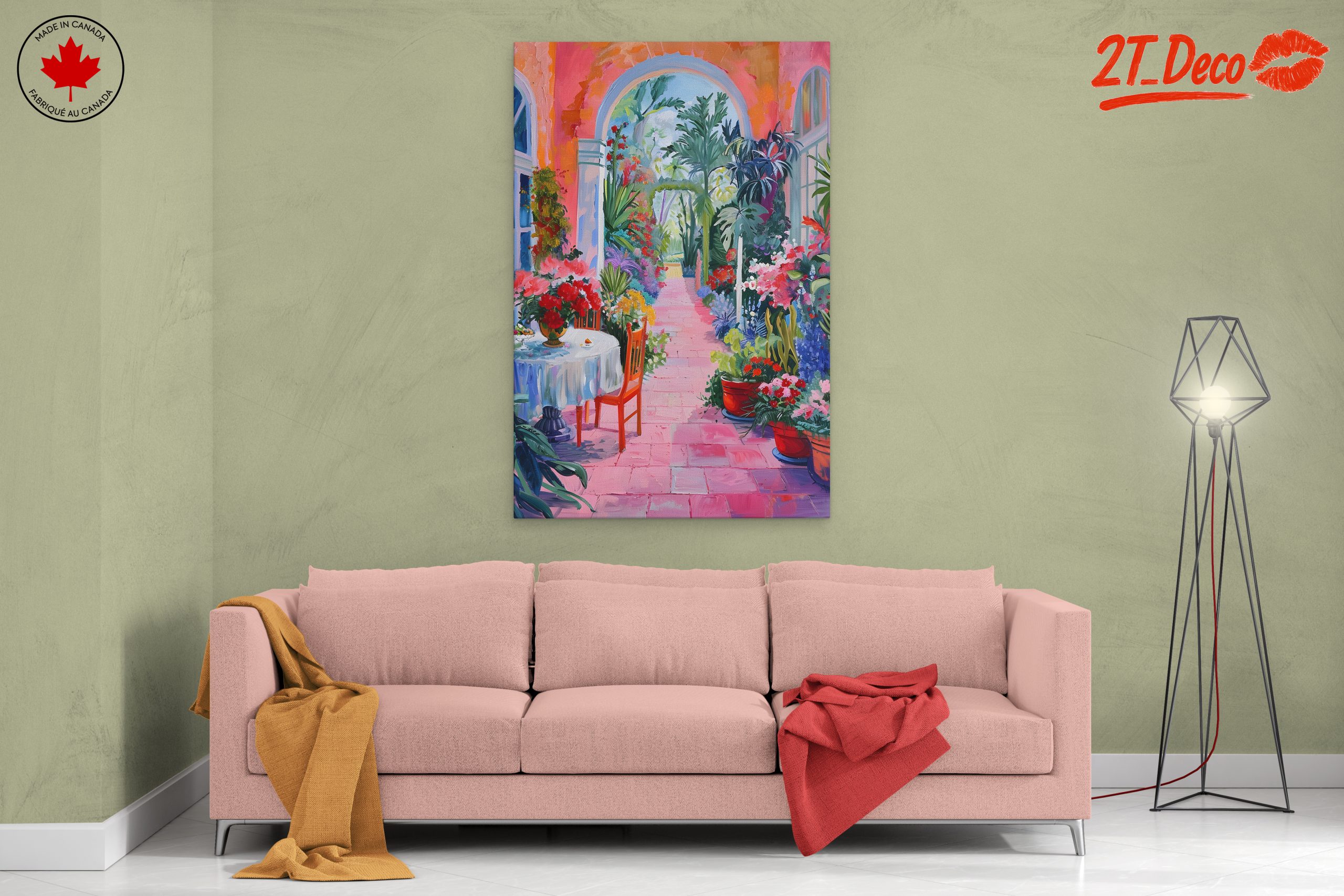 Vibrant Floral Pathway Art for Home Decor - Image 2
