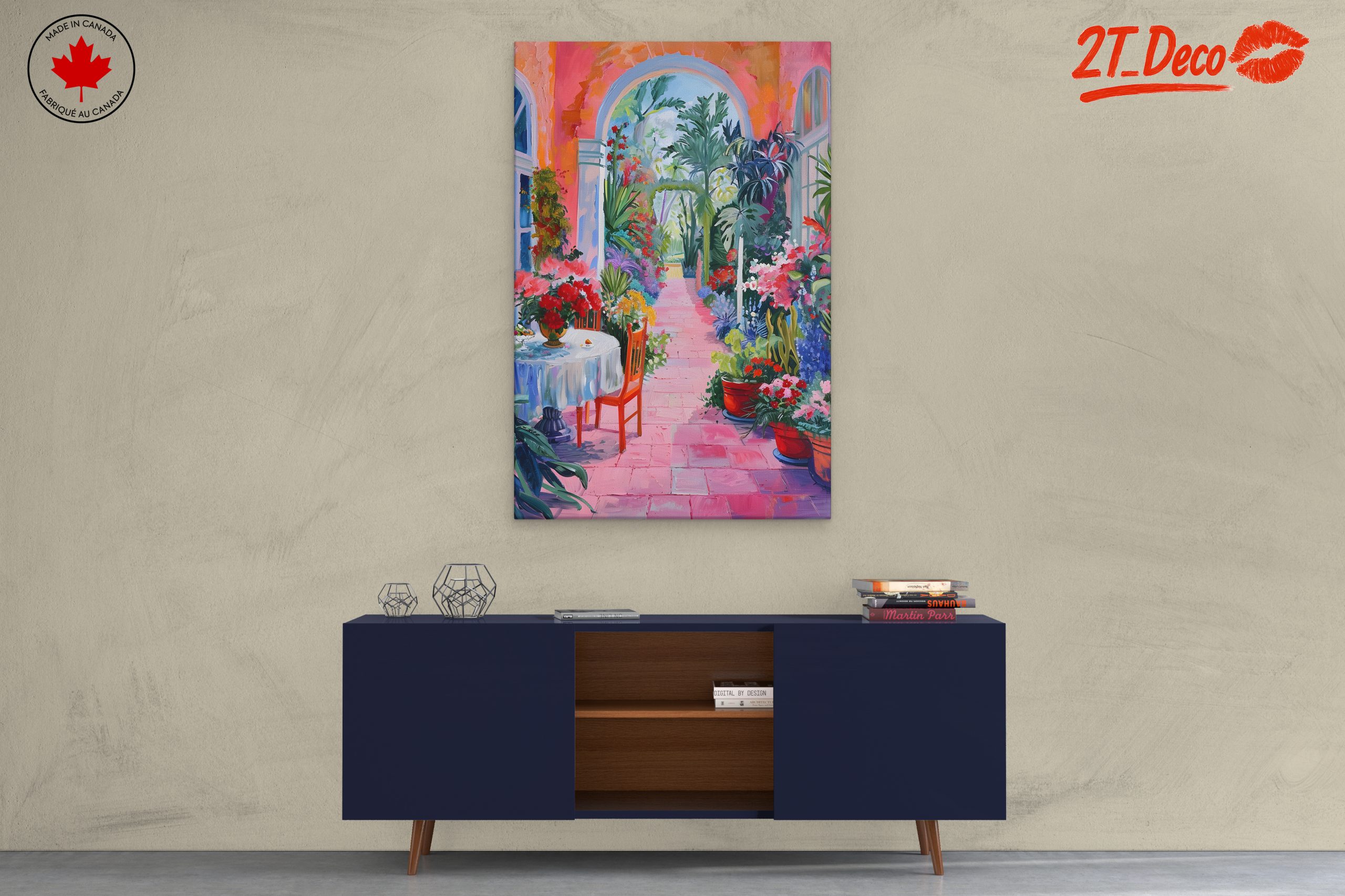 Vibrant Floral Pathway Art for Home Decor - Image 3