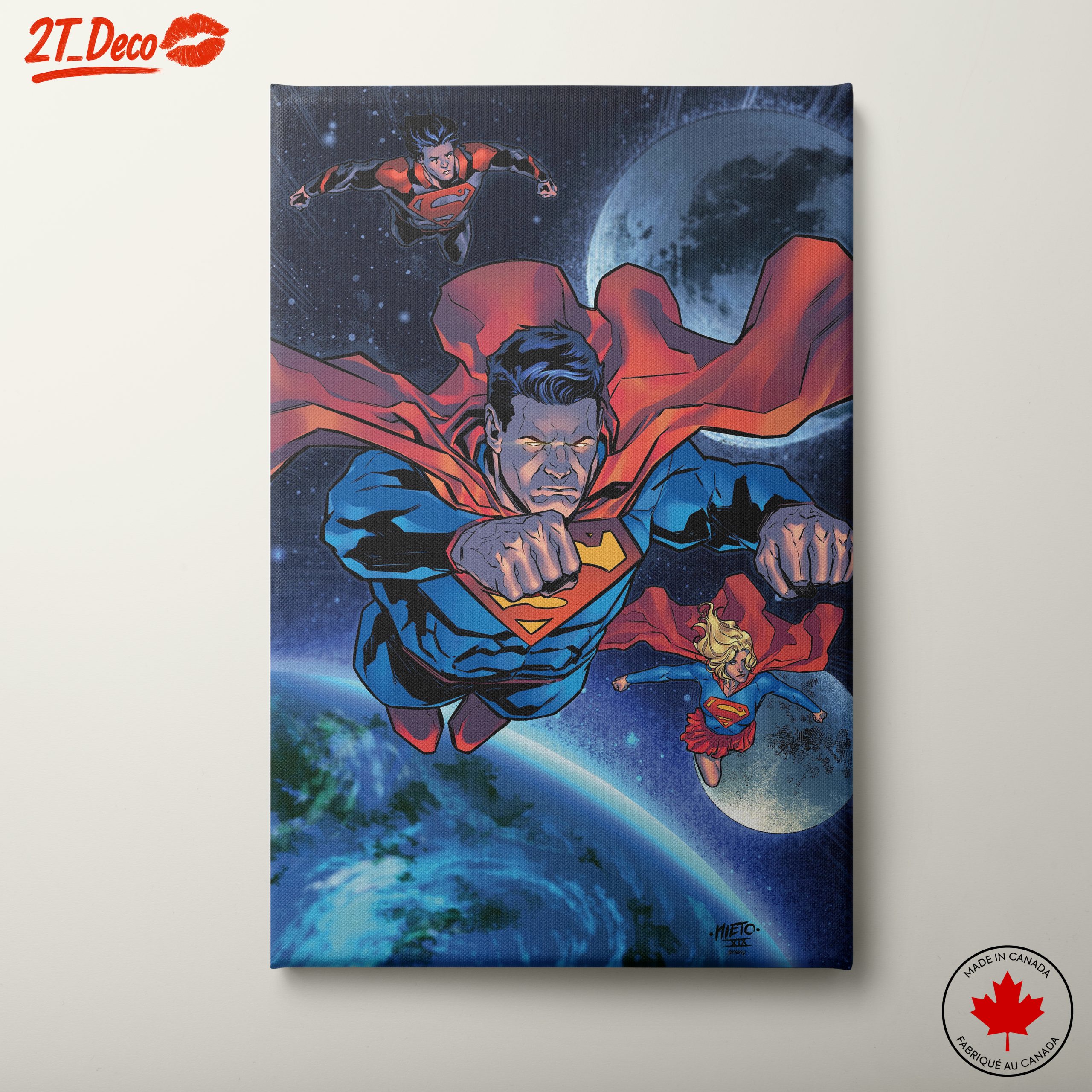 Superman Flying Through Space Art