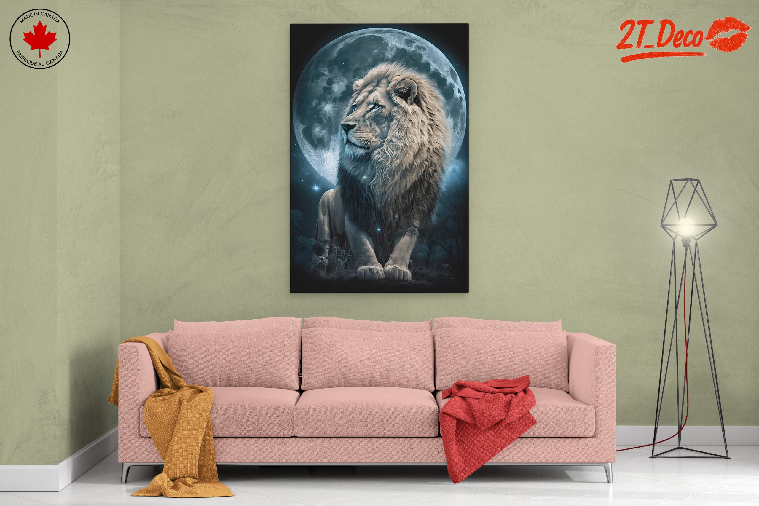 Majestic Lion Against Full Moon - Image 2