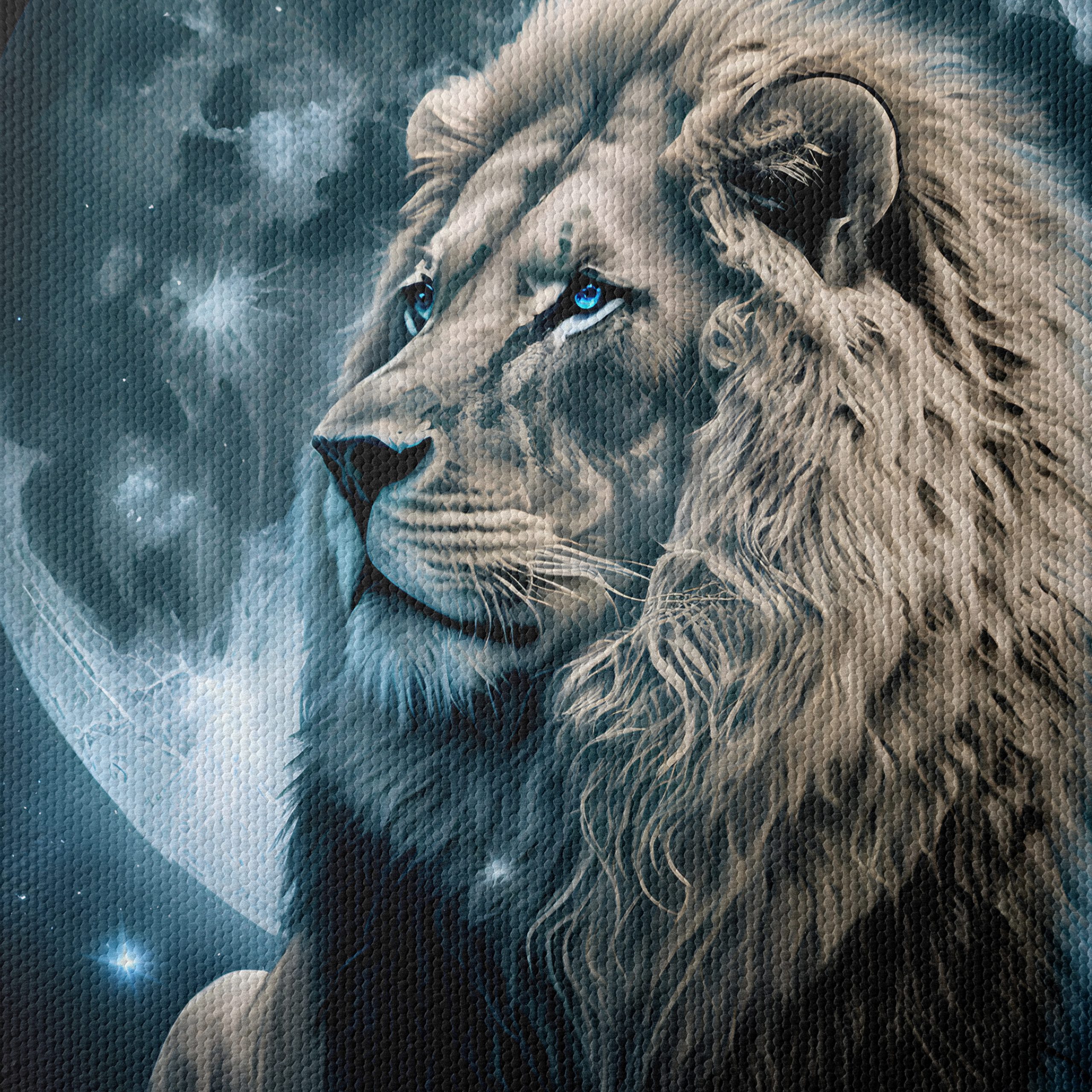 Majestic Lion Against Full Moon - Image 4