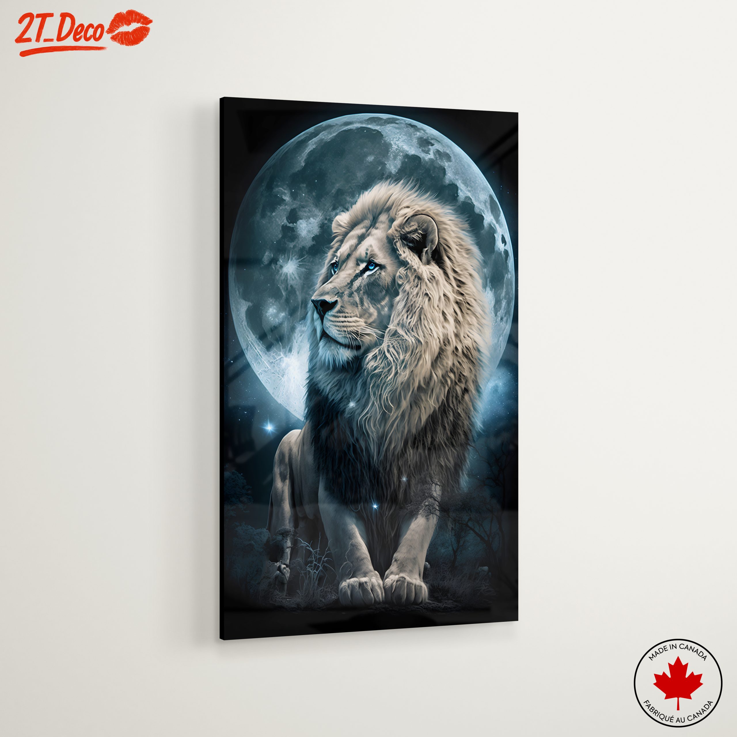 Majestic Lion Against Full Moon - Image 6