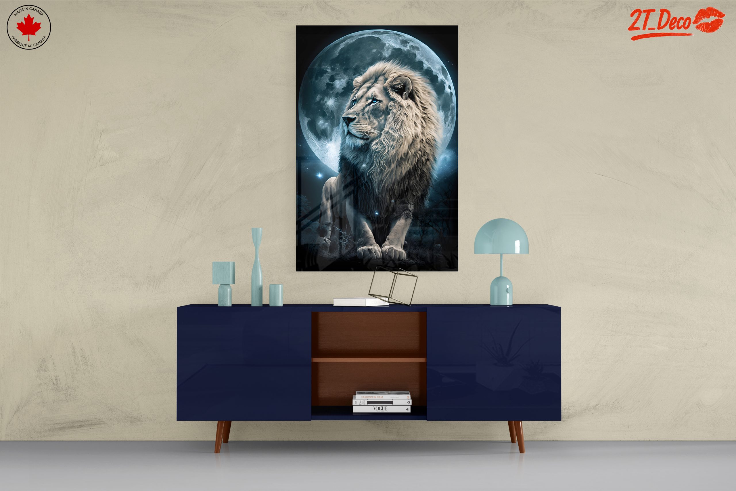 Majestic Lion Against Full Moon - Image 8