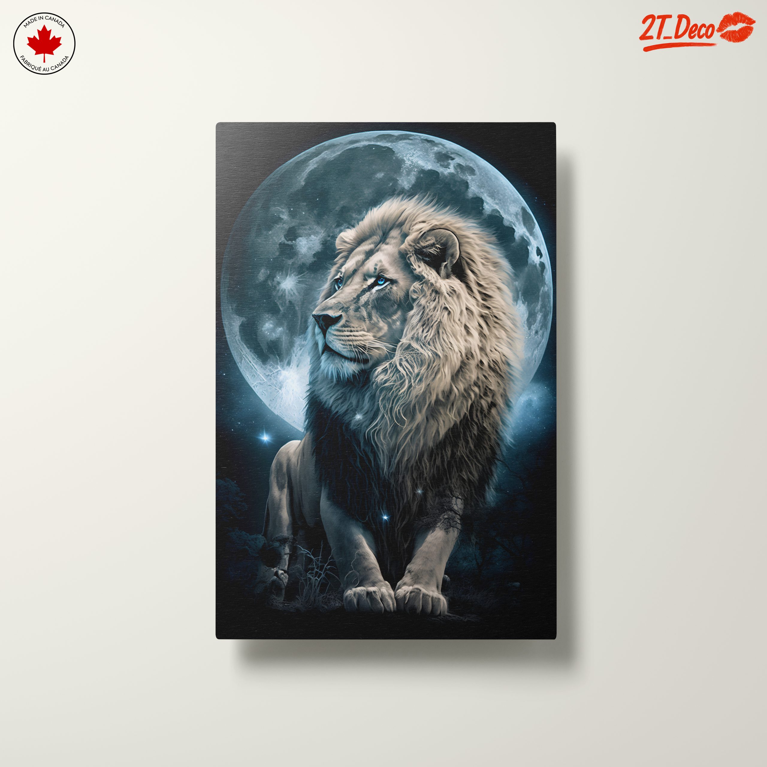 Majestic Lion Against Full Moon - Image 10
