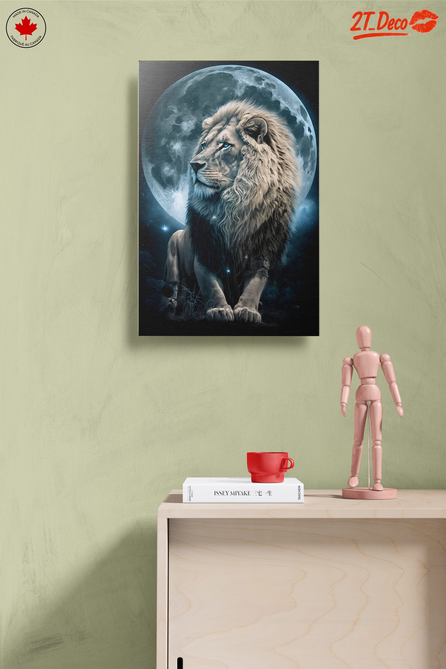 Majestic Lion Against Full Moon - Image 14