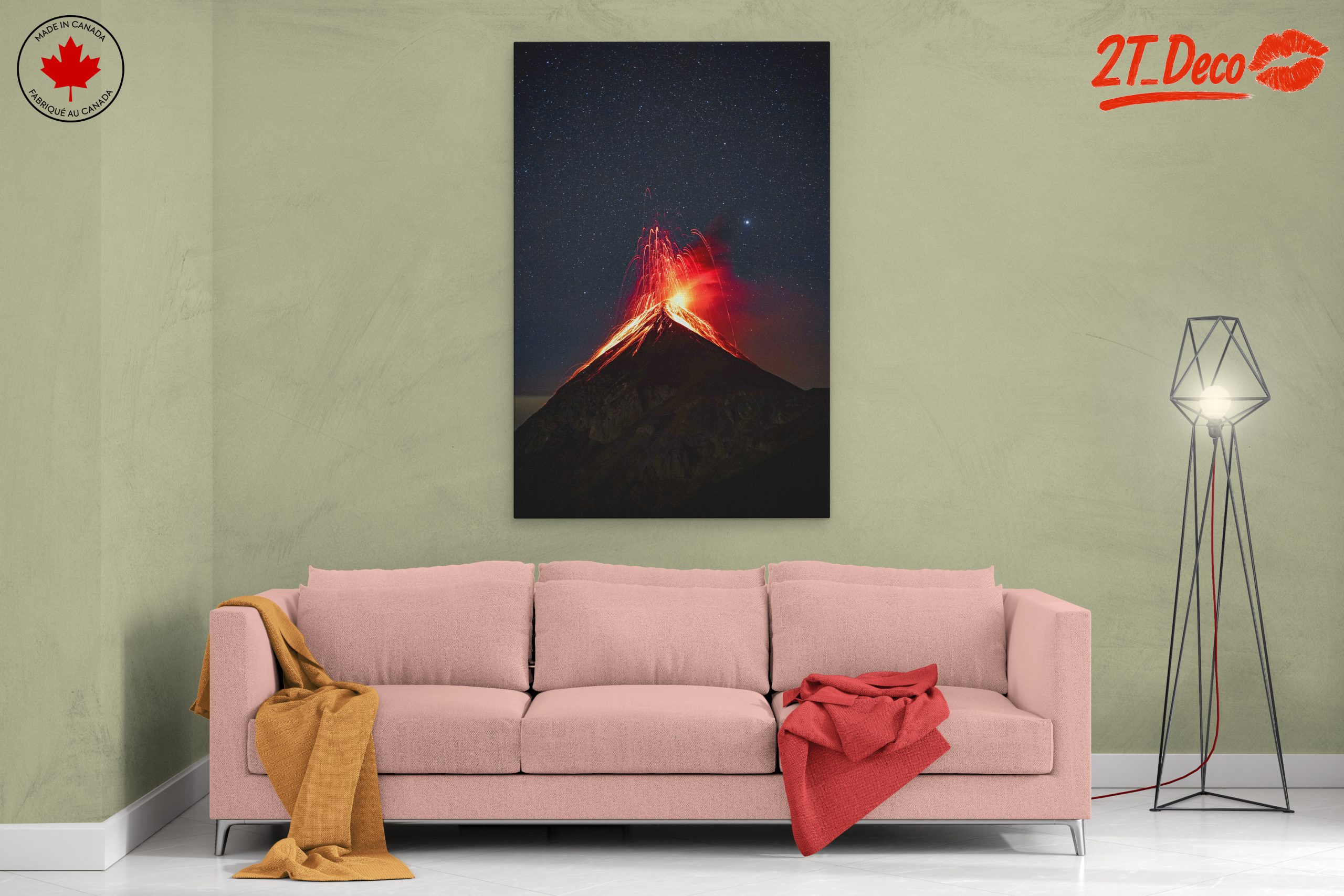 Majestic Volcano Eruption Under Starry Sky - Image 2
