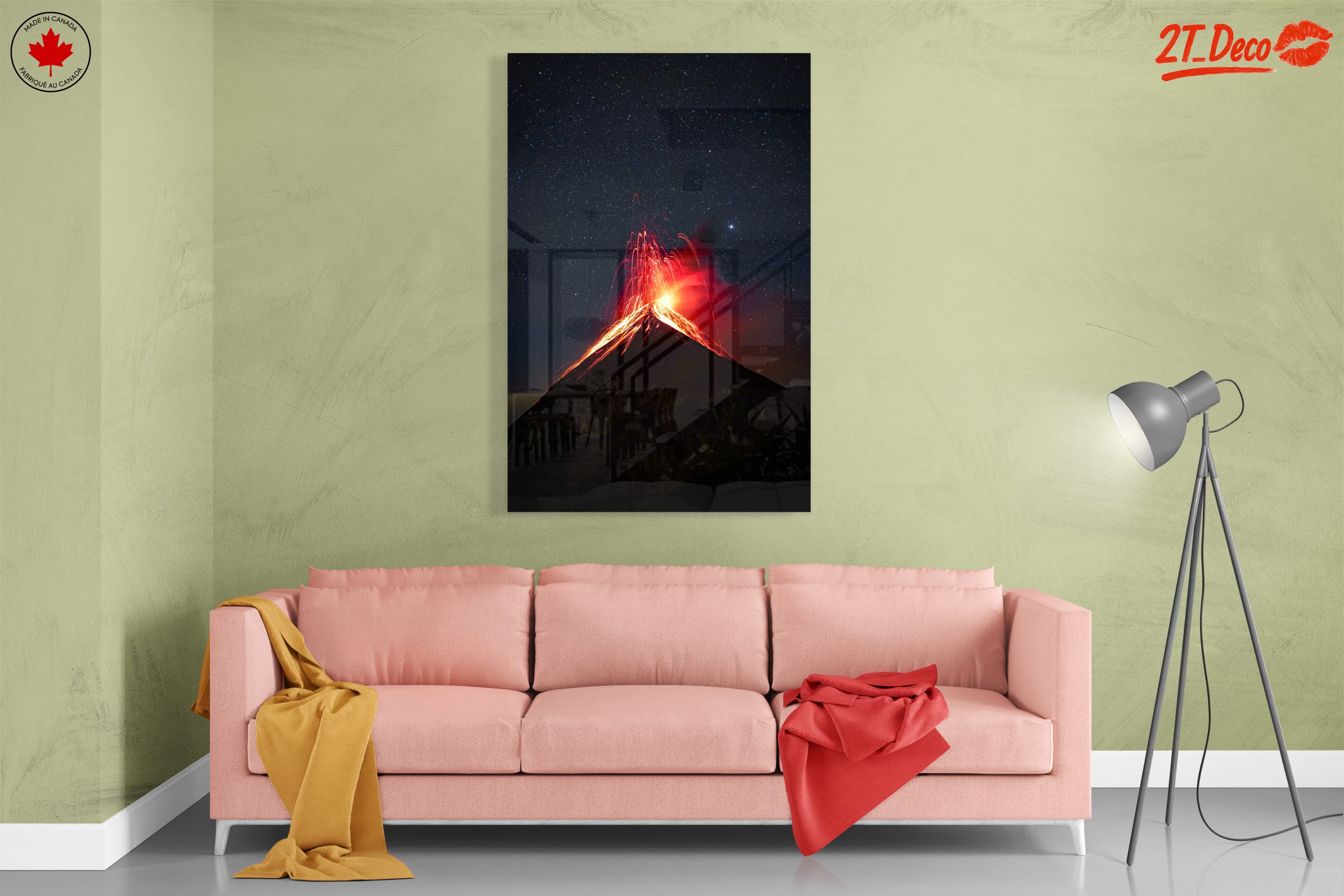 Majestic Volcano Eruption Under Starry Sky - Image 7