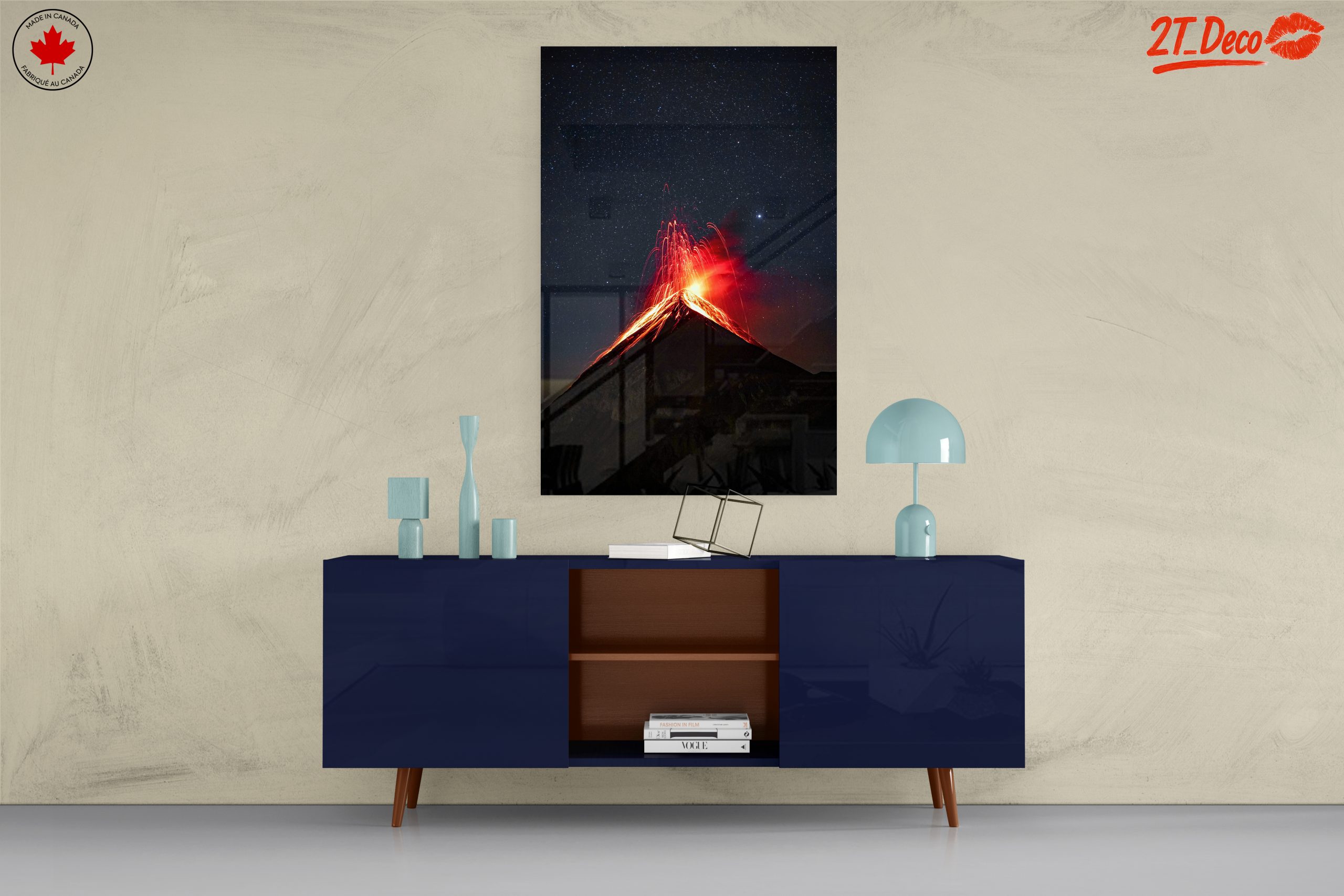 Majestic Volcano Eruption Under Starry Sky - Image 8