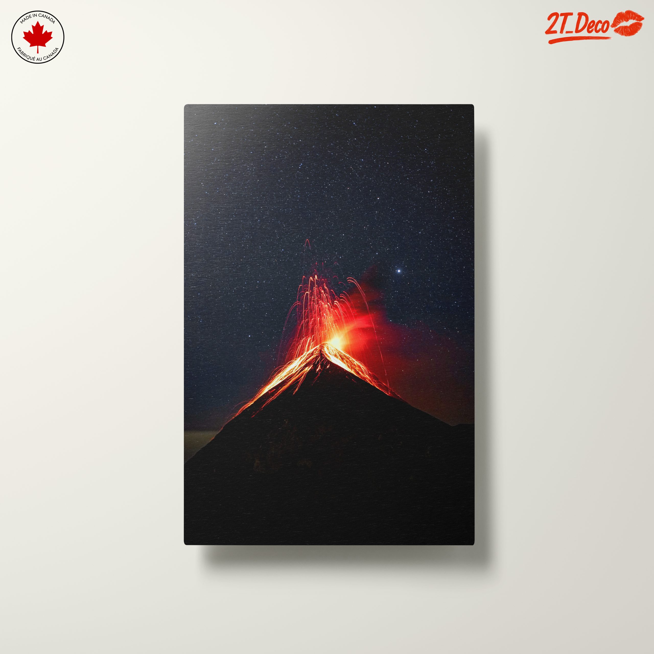 Majestic Volcano Eruption Under Starry Sky - Image 10