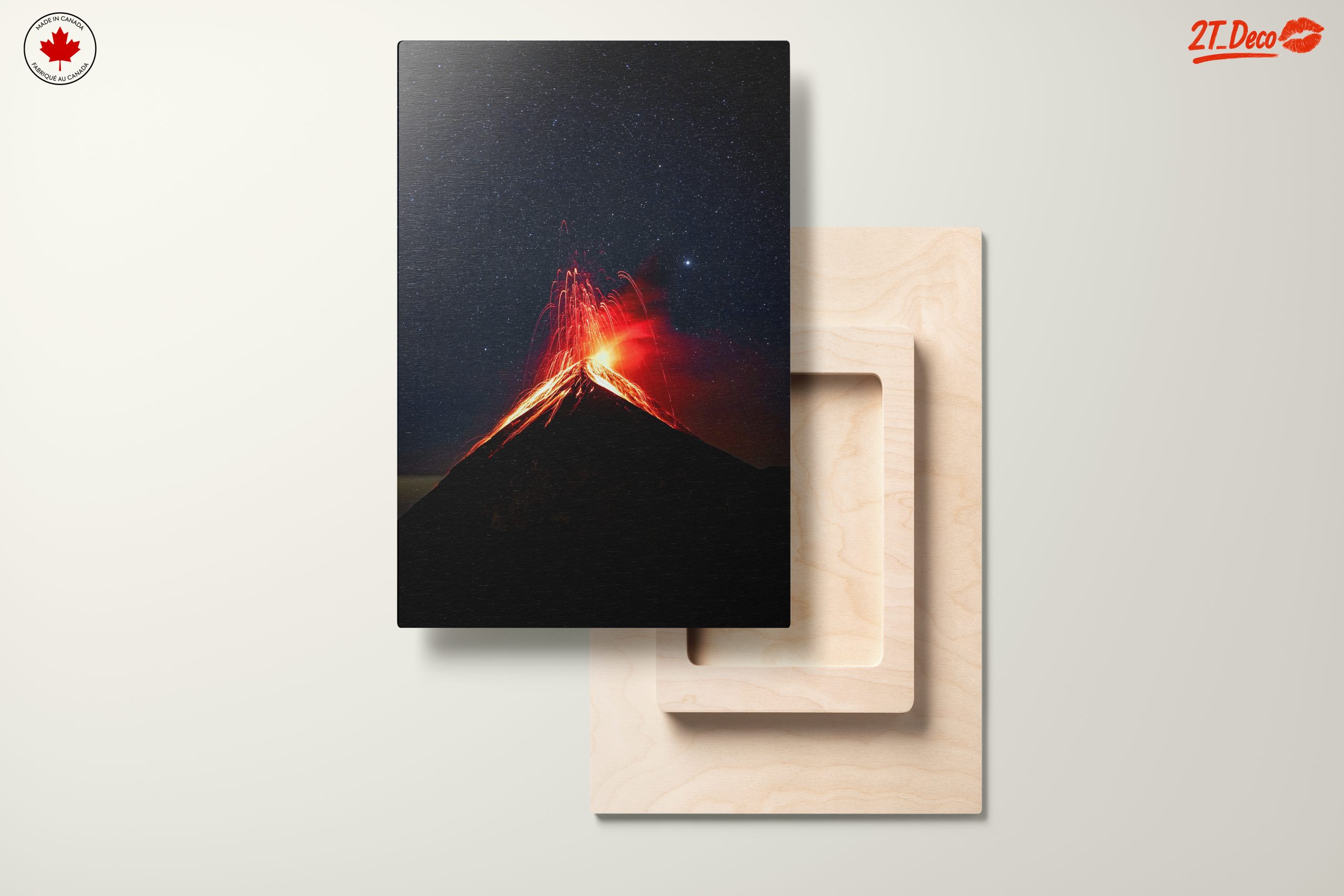 Majestic Volcano Eruption Under Starry Sky - Image 11