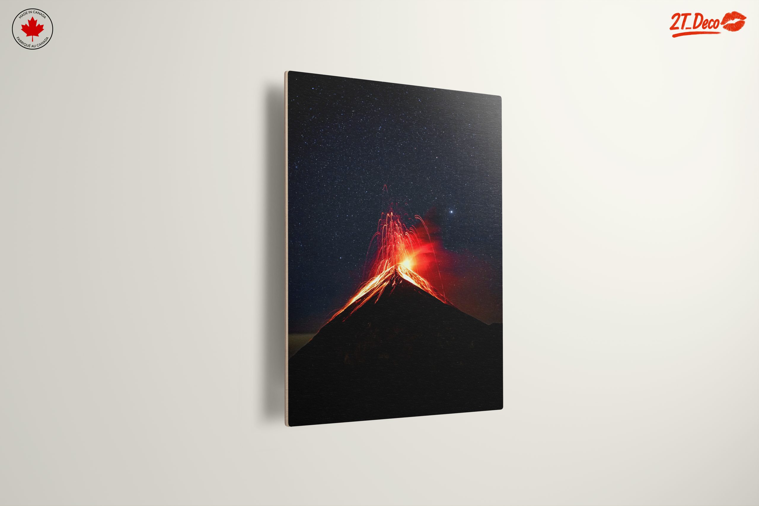 Majestic Volcano Eruption Under Starry Sky - Image 13