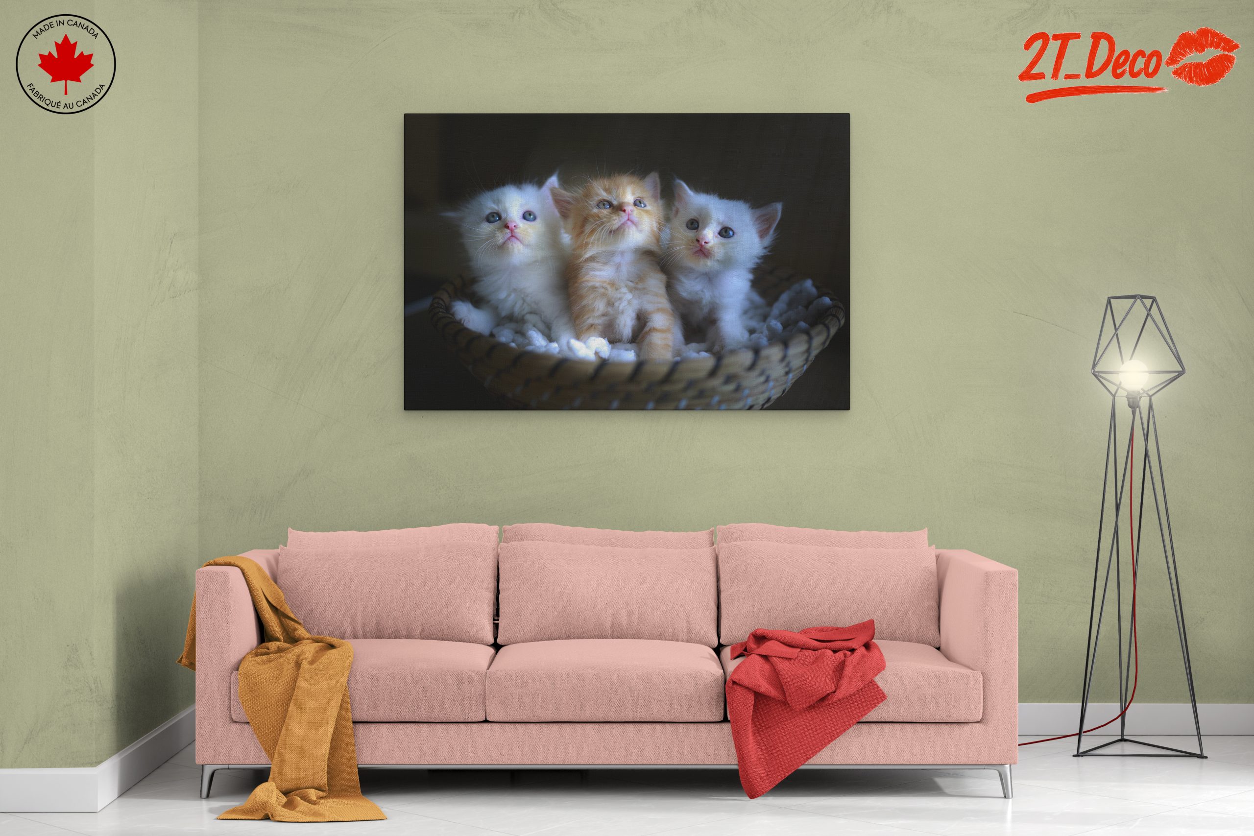 Adorable Kittens in a Basket Wall Art - Image 2