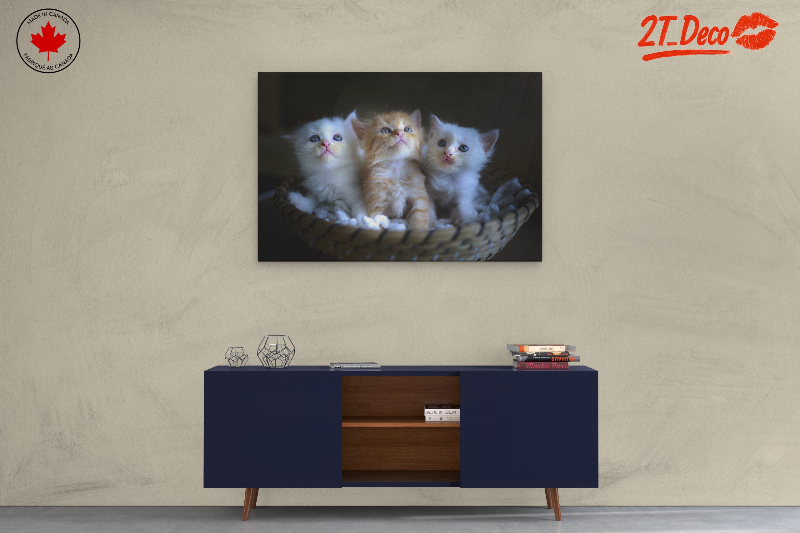 Adorable Kittens in a Basket Wall Art - Image 3