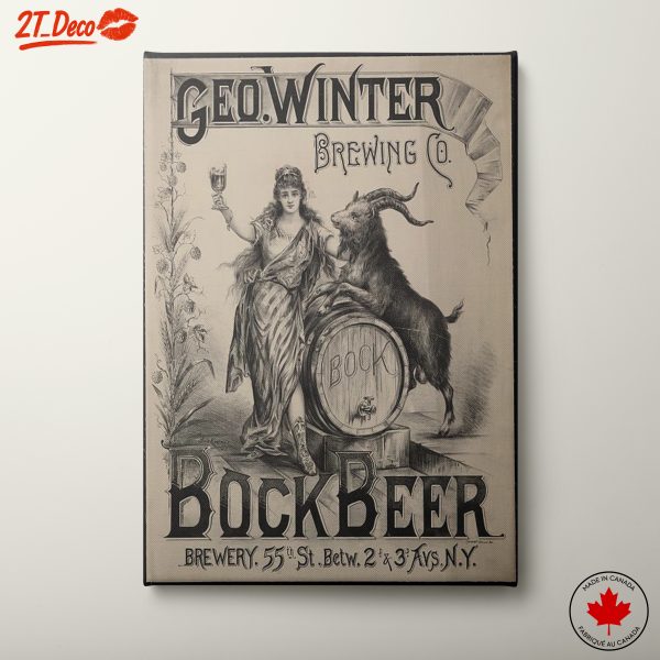 Vintage Brewery Advertisement Featuring Mythical Imagery