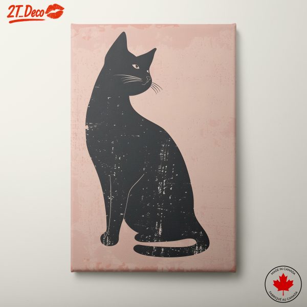 Elegant Black Cat Silhouette Art