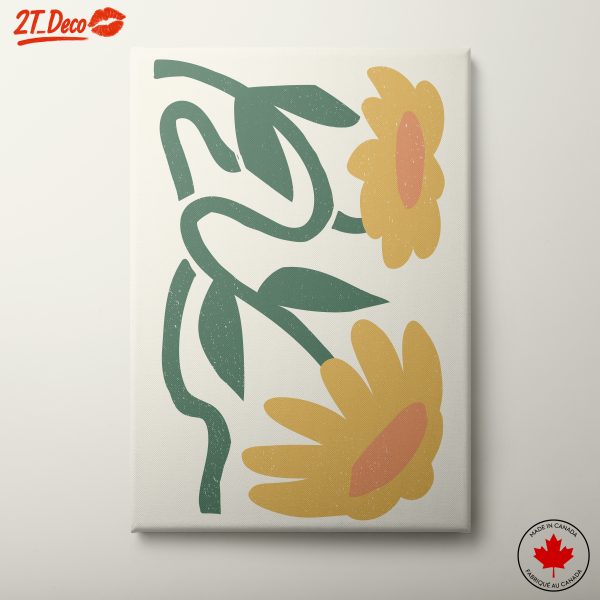 Contemporary Floral Artwork with Yellow Flowers