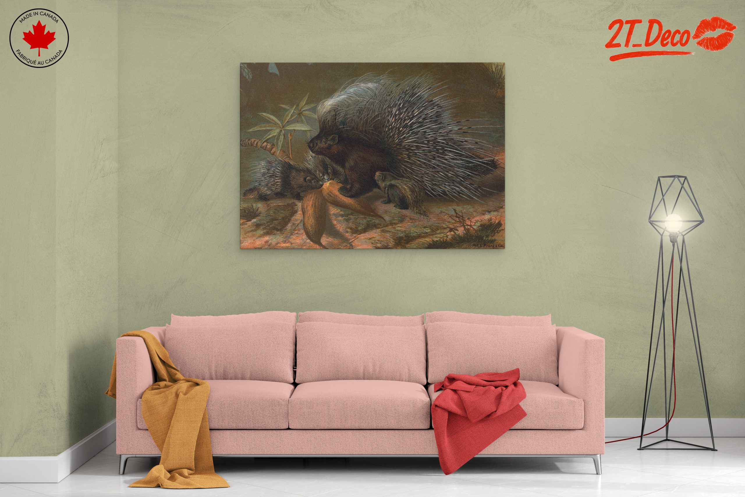 Porcupines in Natural Habitat Art - Image 2